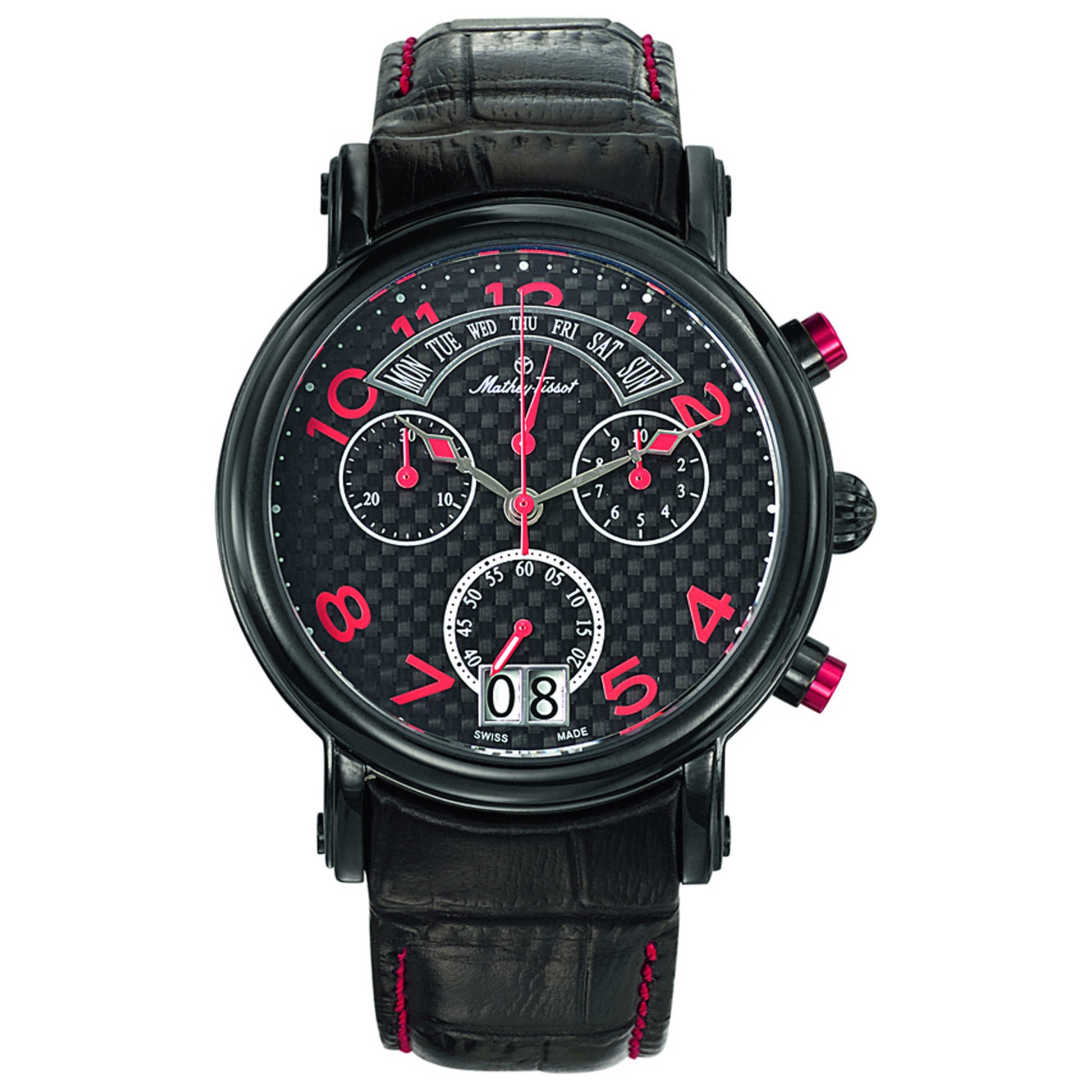 Front view of Mathey Tissot Retrograde Chrono Men's Quartz Watch H7030RSO