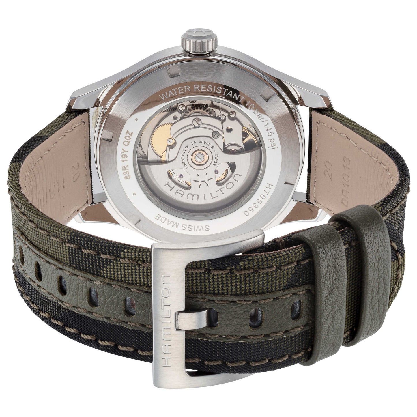 Back view of Hamilton Khaki Field Men's Automatic Watch H70535061
