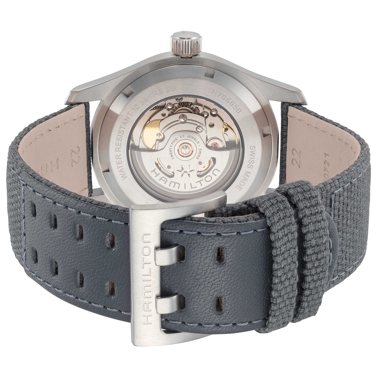 Back view of Hamilton Khaki Field Men's Automatic Watch H70605943
