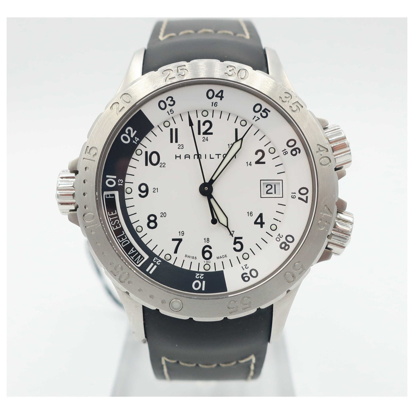 Front view of Hamilton Khaki Navy Men's Swiss Quartz (Battery-Powered) Watch H74551313-PO
