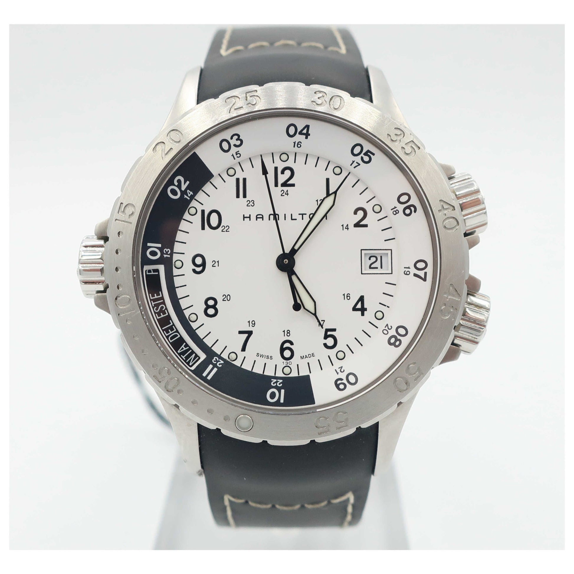 Front view of Hamilton Khaki Navy Men's Swiss Quartz (Battery-Powered) Watch H74551313-PO