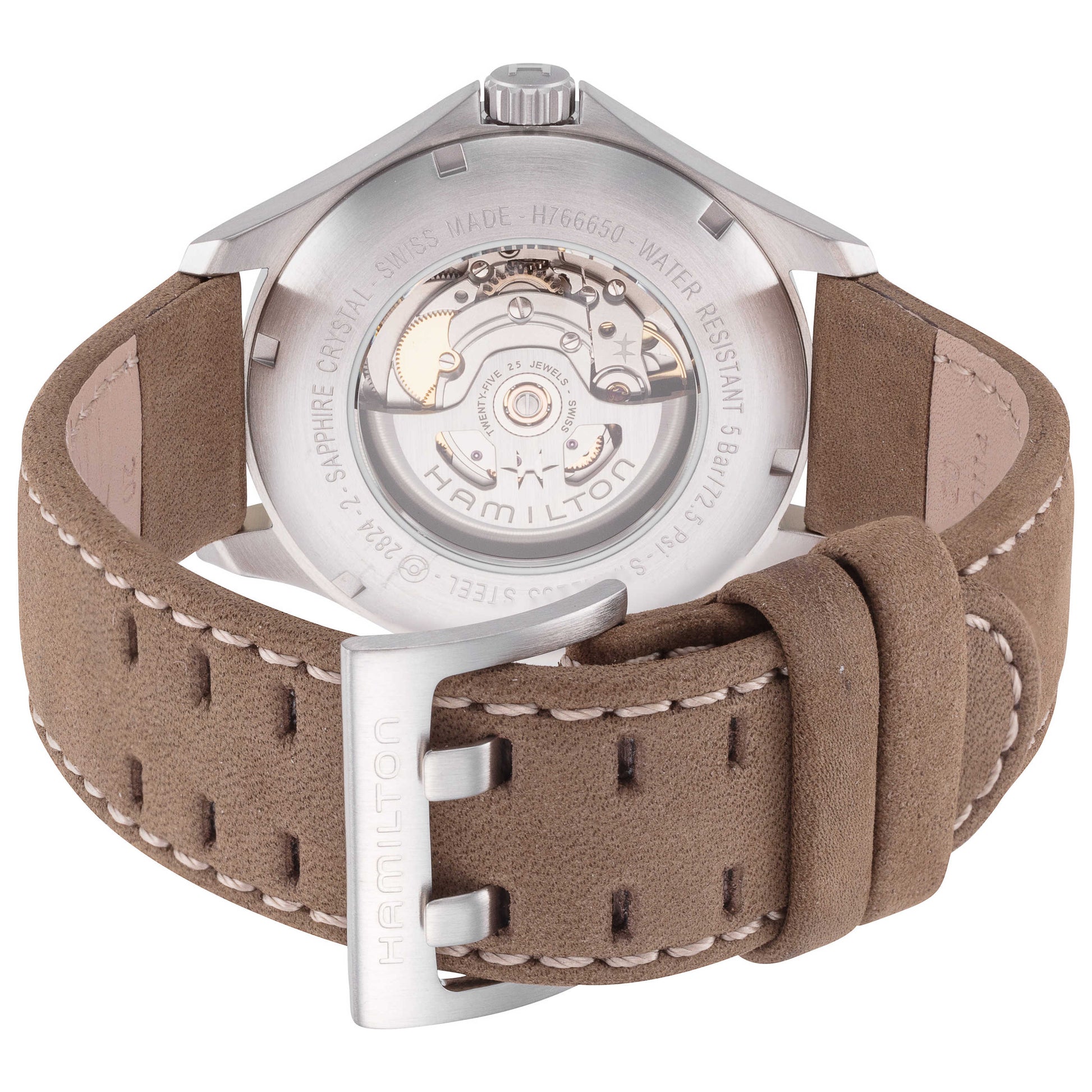 Back view of Hamilton Khaki Aviation Men's Automatic Watch H76665835