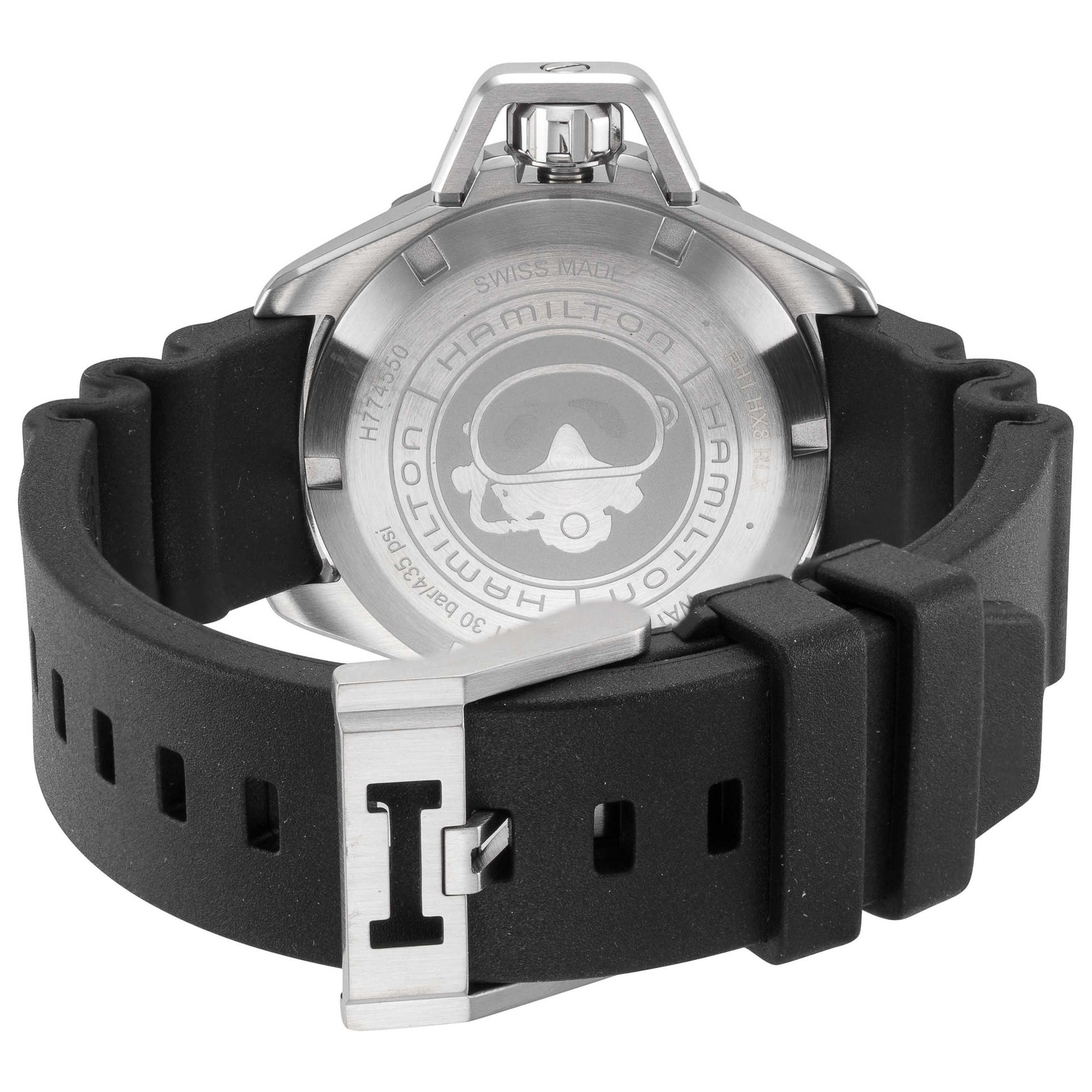Back view of Hamilton Khaki Navy Men's Automatic Watch H77455330