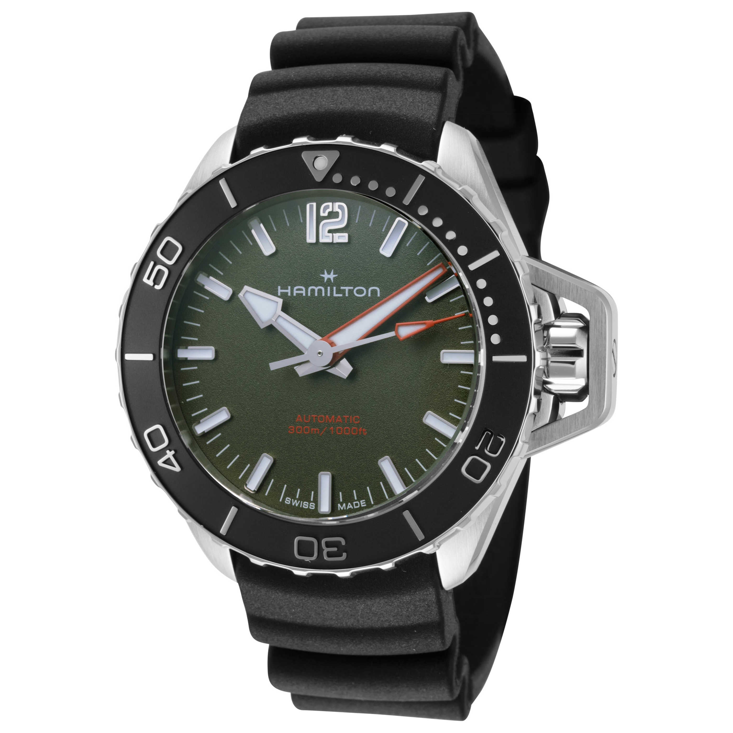Hamilton クォーツ　ブラック/グリーン Hamilton Frogman Men's Watch H77455360 – Ashford.com