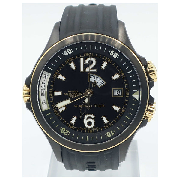 Hamilton khaki automatic 660ft ブラック/ゴールド Hamilton khaki automatic 660ft ブラック/ゴールド Hamilton khaki