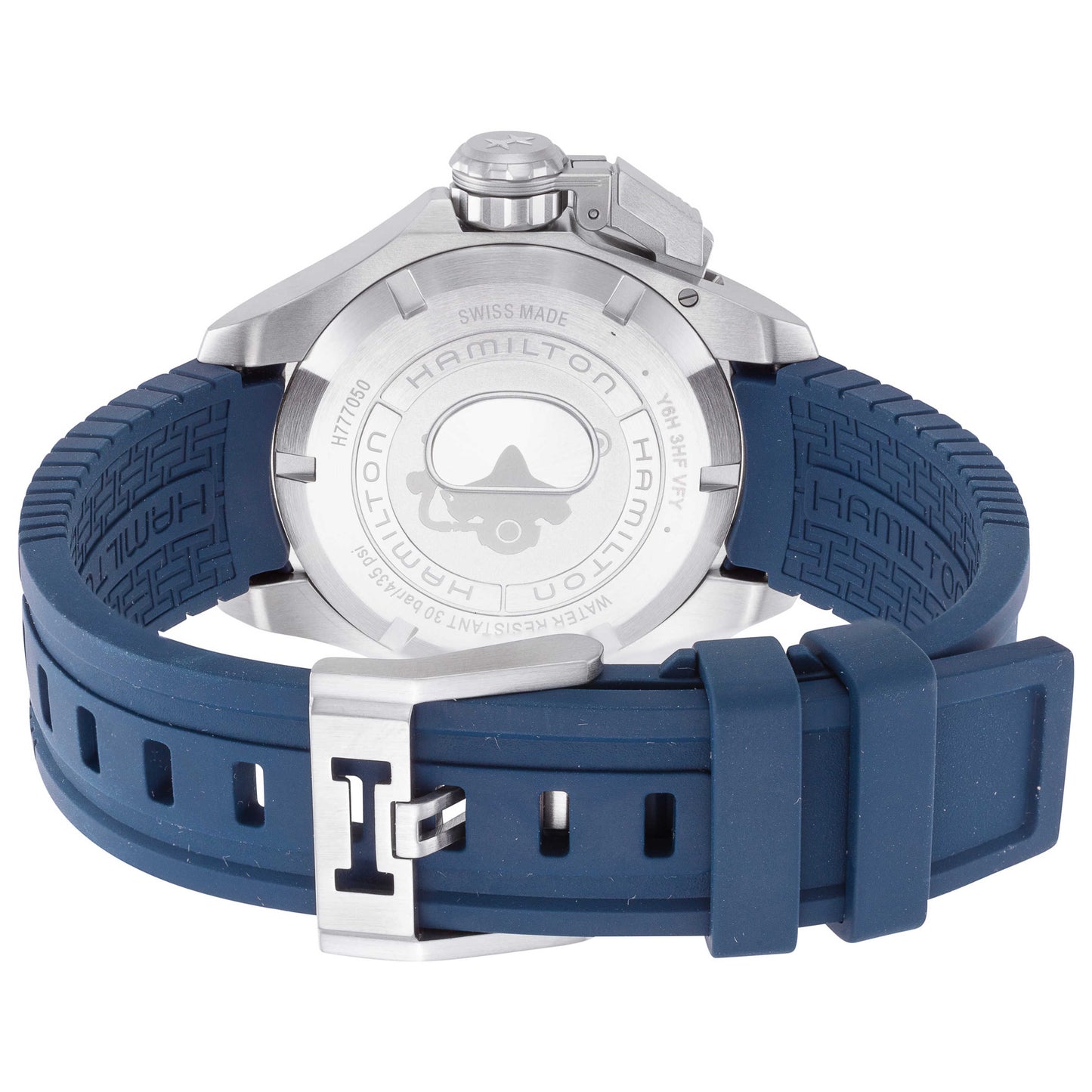 Back view of Hamilton Khaki Navy Men's Automatic Watch H77705345
