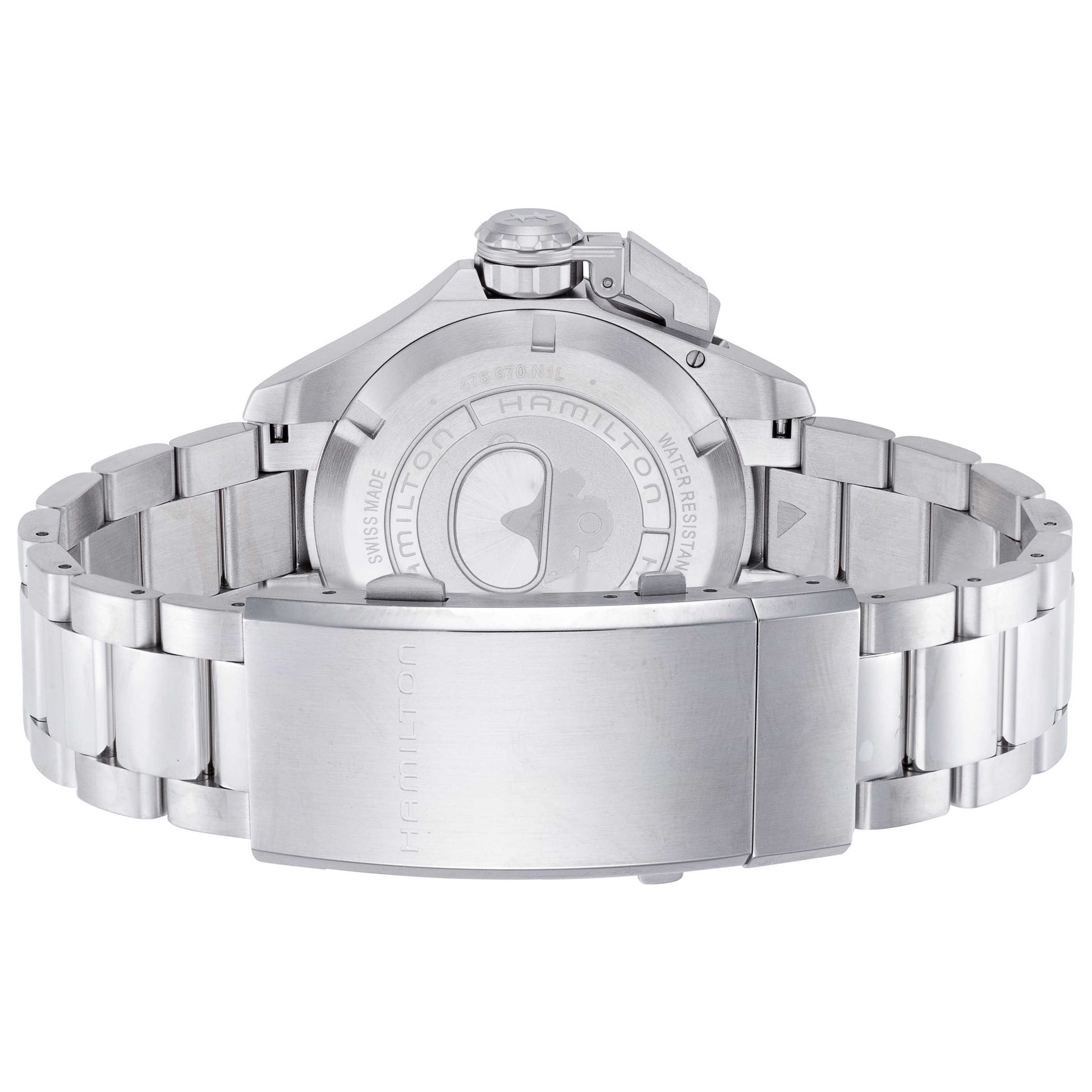 Back view of Hamilton Khaki Navy Men's Automatic Watch H77725135