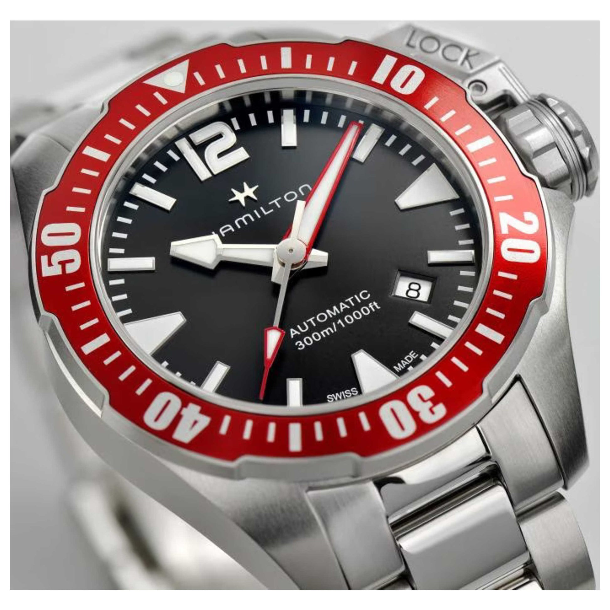 Left view of Hamilton Khaki Navy Men's Automatic Watch H77725135