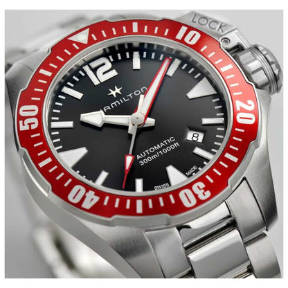 Left view of Hamilton Khaki Navy Men's Automatic Watch H77725135