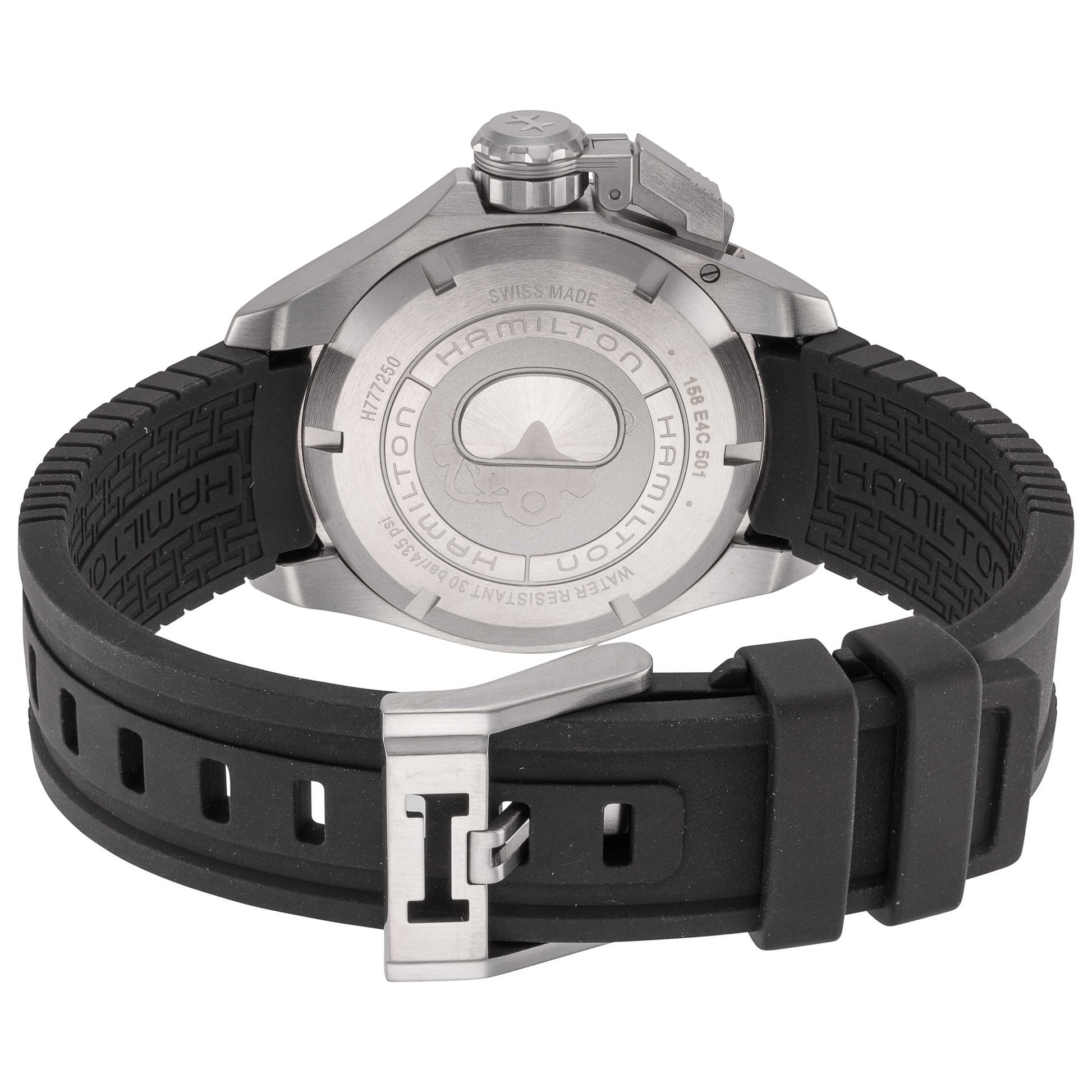 Back view of Hamilton Khaki Navy Men's Automatic Watch H77725335