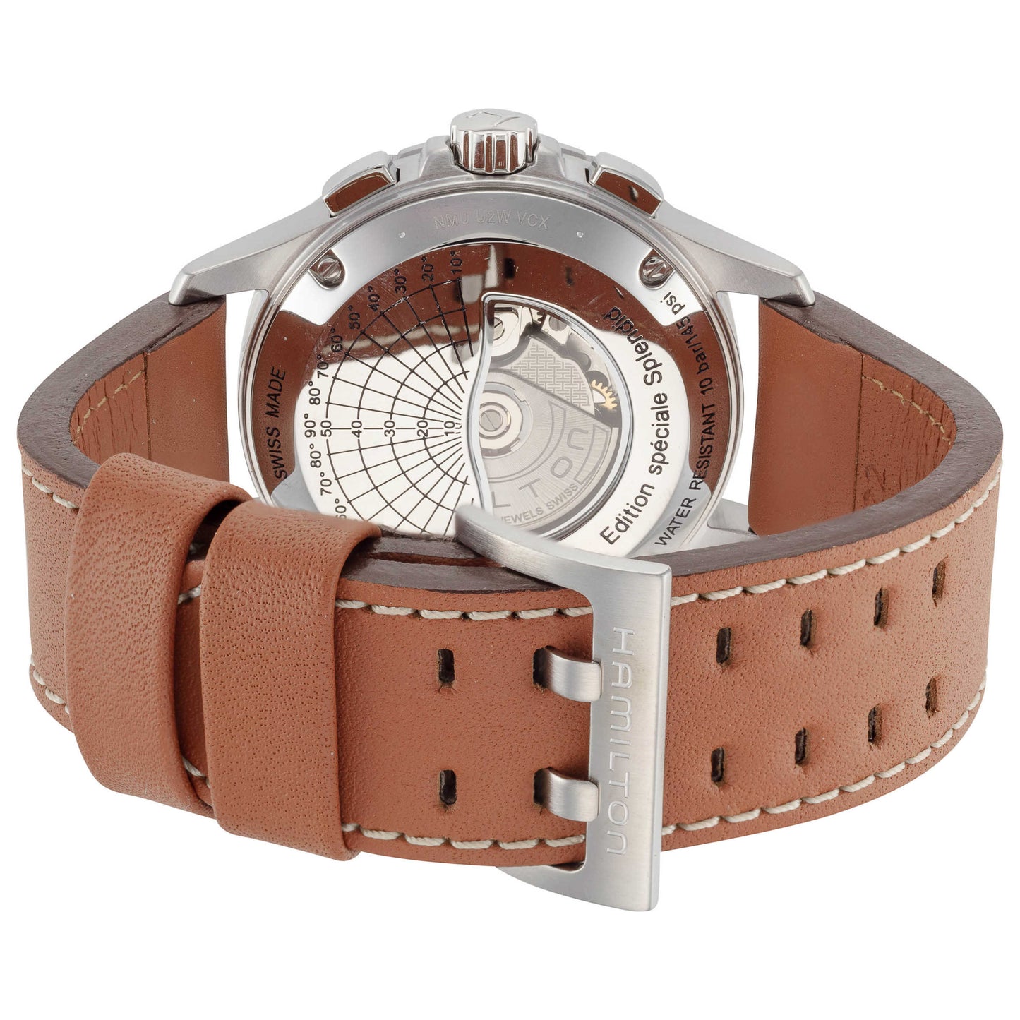 Back view of Hamilton Khaki Aviation X-Wind Men's Automatic Watch H89656533