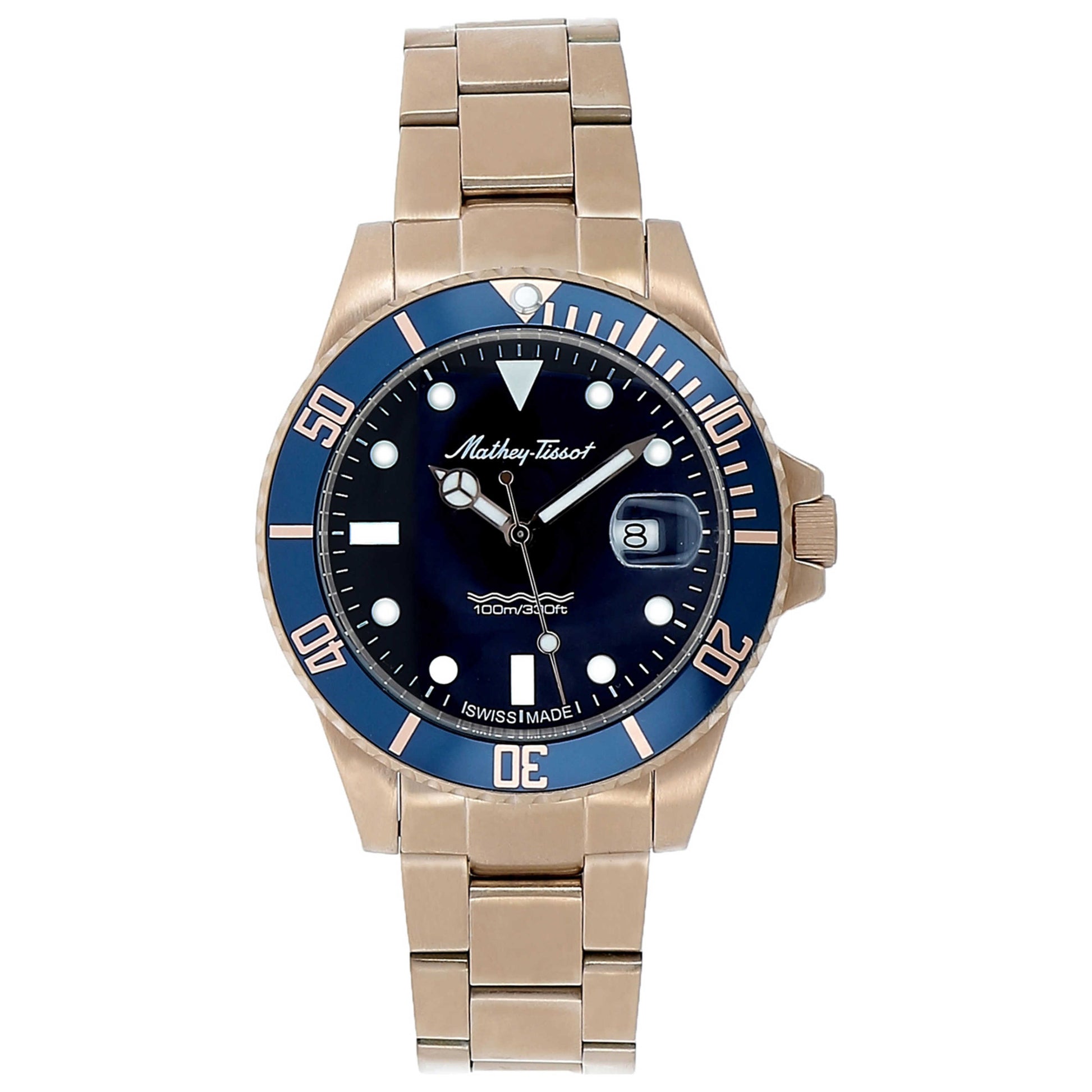Front view of Mathey Tissot Classic Men's Quartz Watch H908APRBU
