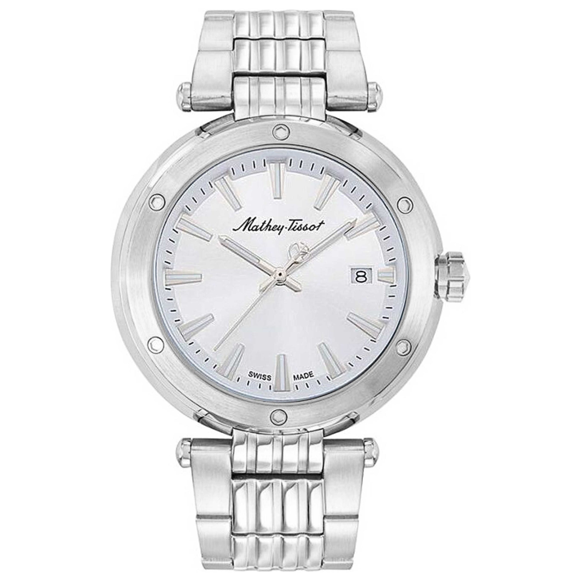 Front view of Mathey Tissot Neptune Men's Quartz Watch H912AI