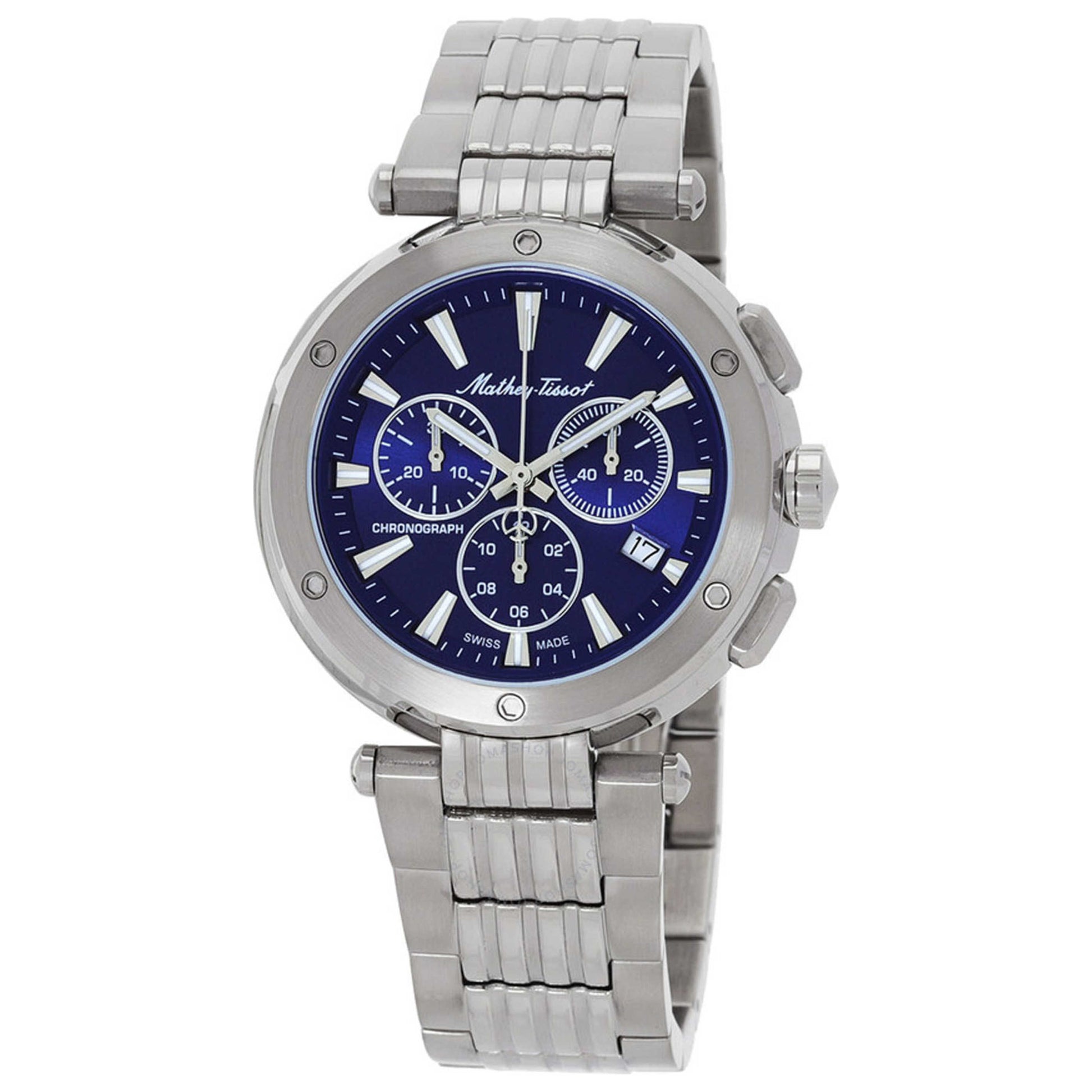 Front view of Mathey Tissot Neptune Chrono Men's Quartz Watch H912CHABU
