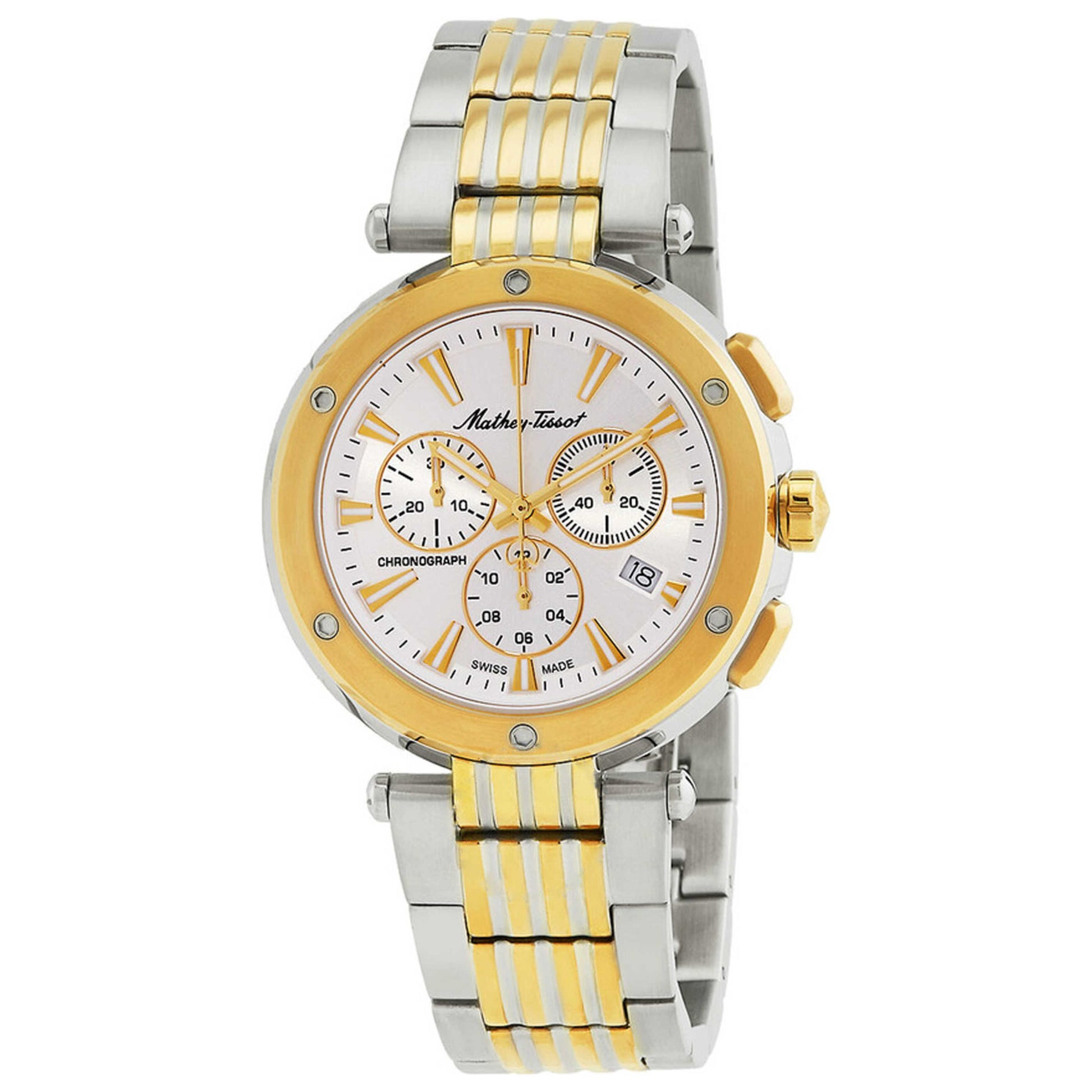 Front view of Mathey Tissot Neptune Chrono Men's Quartz Watch H912CHBI