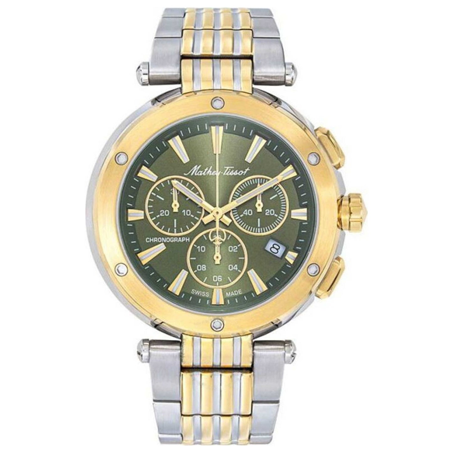 Front view of Mathey Tissot Neptune Chrono Men's Quartz Watch H912CHBV