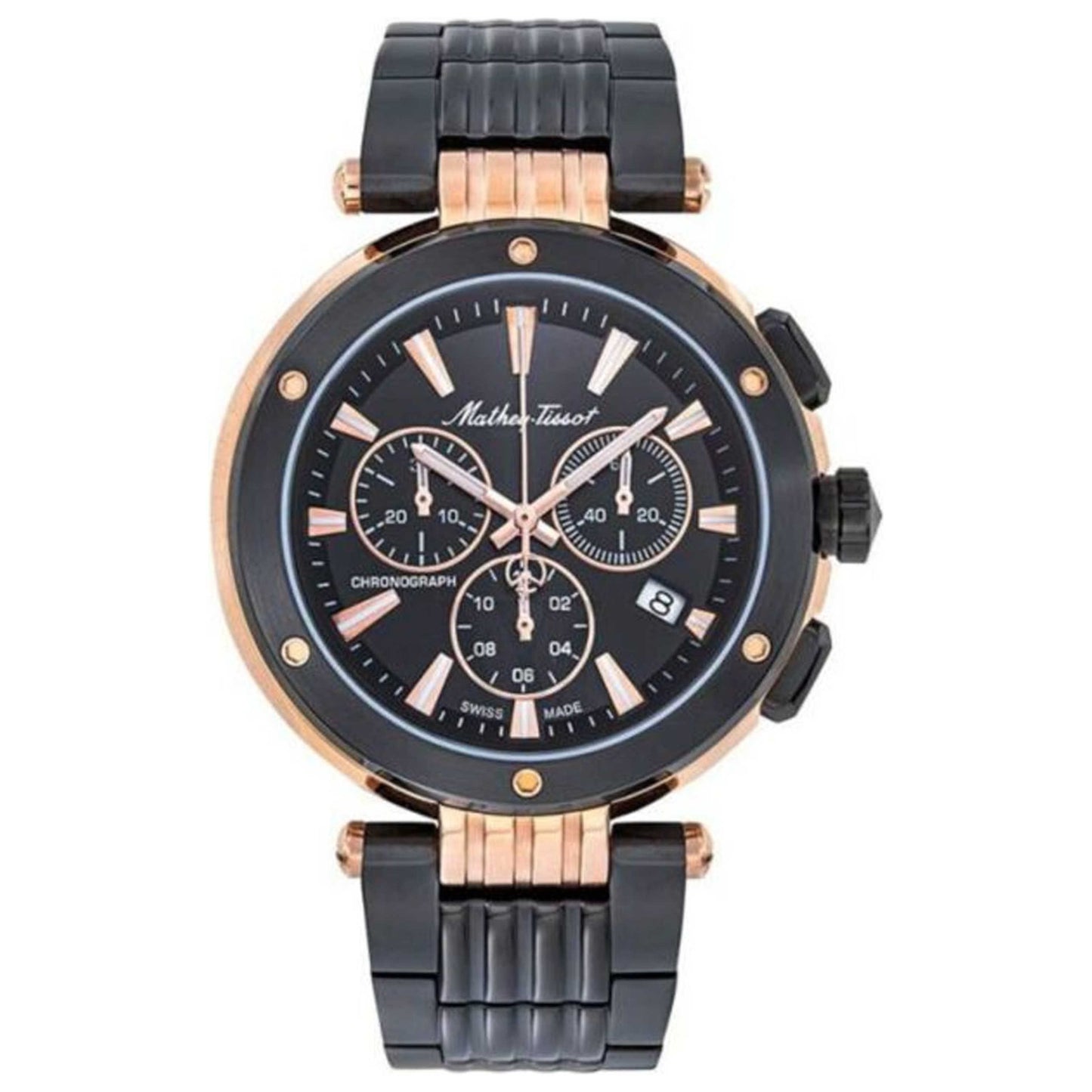 Front view of Mathey Tissot Neptune Chrono Men's Quartz Watch H912CHNR