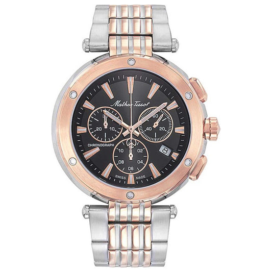 Front view of Mathey Tissot Neptune Chrono Men's Quartz Watch H912CHRN