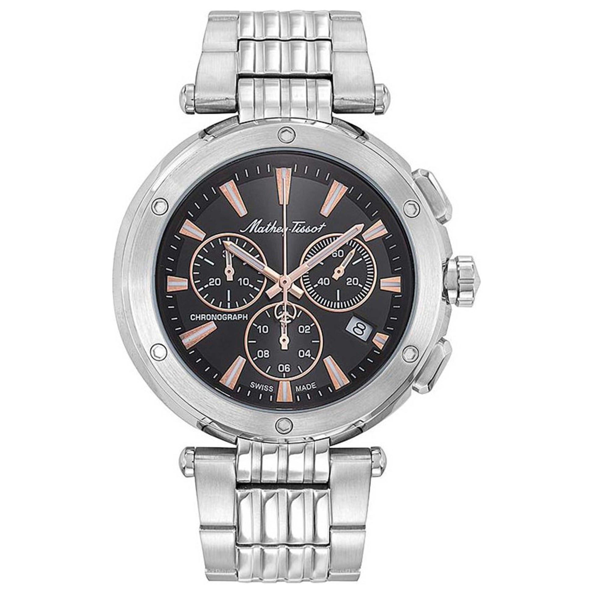 Front view of Mathey Tissot Neptune Chrono Men's Quartz Watch H912CHRRN