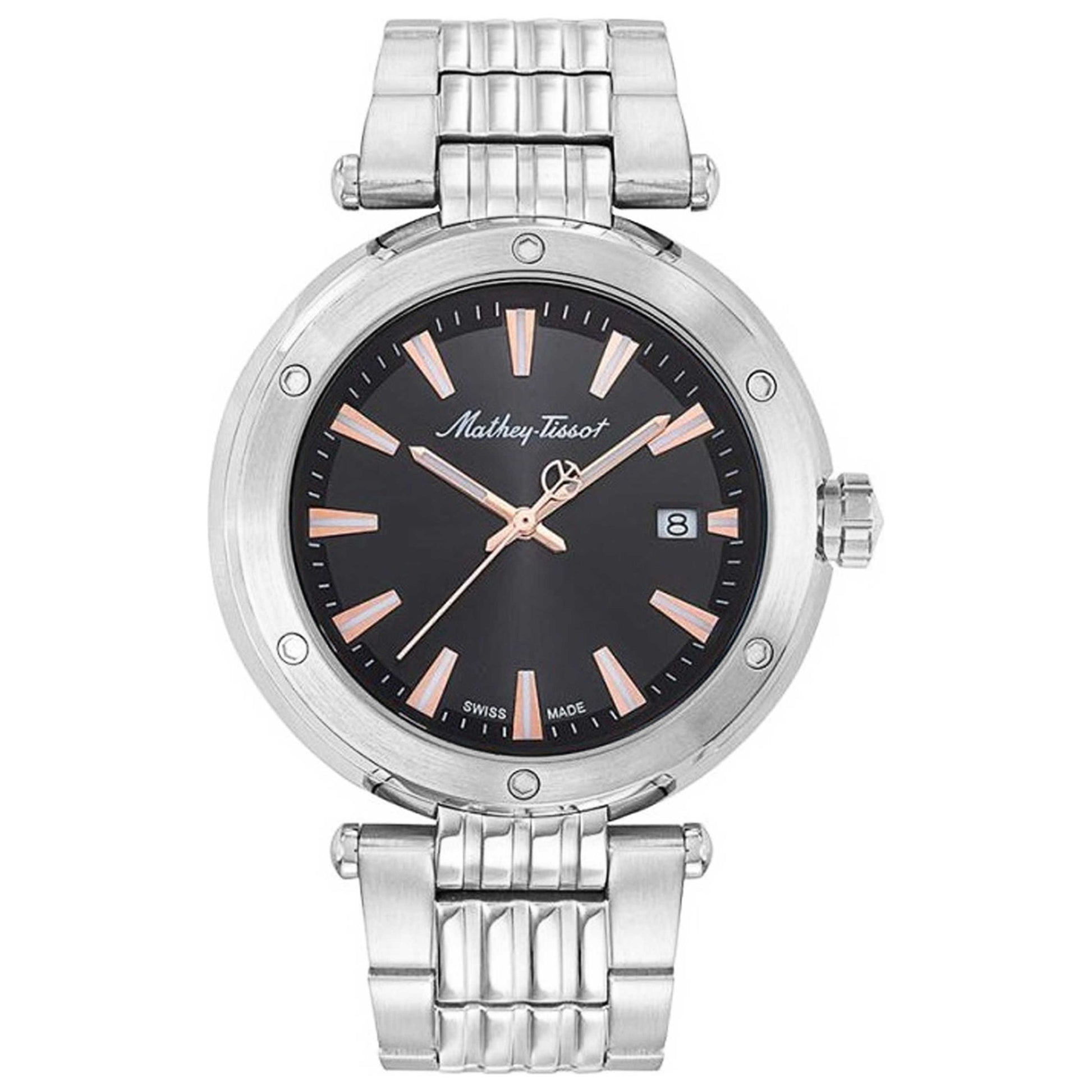 Front view of Mathey Tissot Neptune Men's Quartz Watch H912RRN