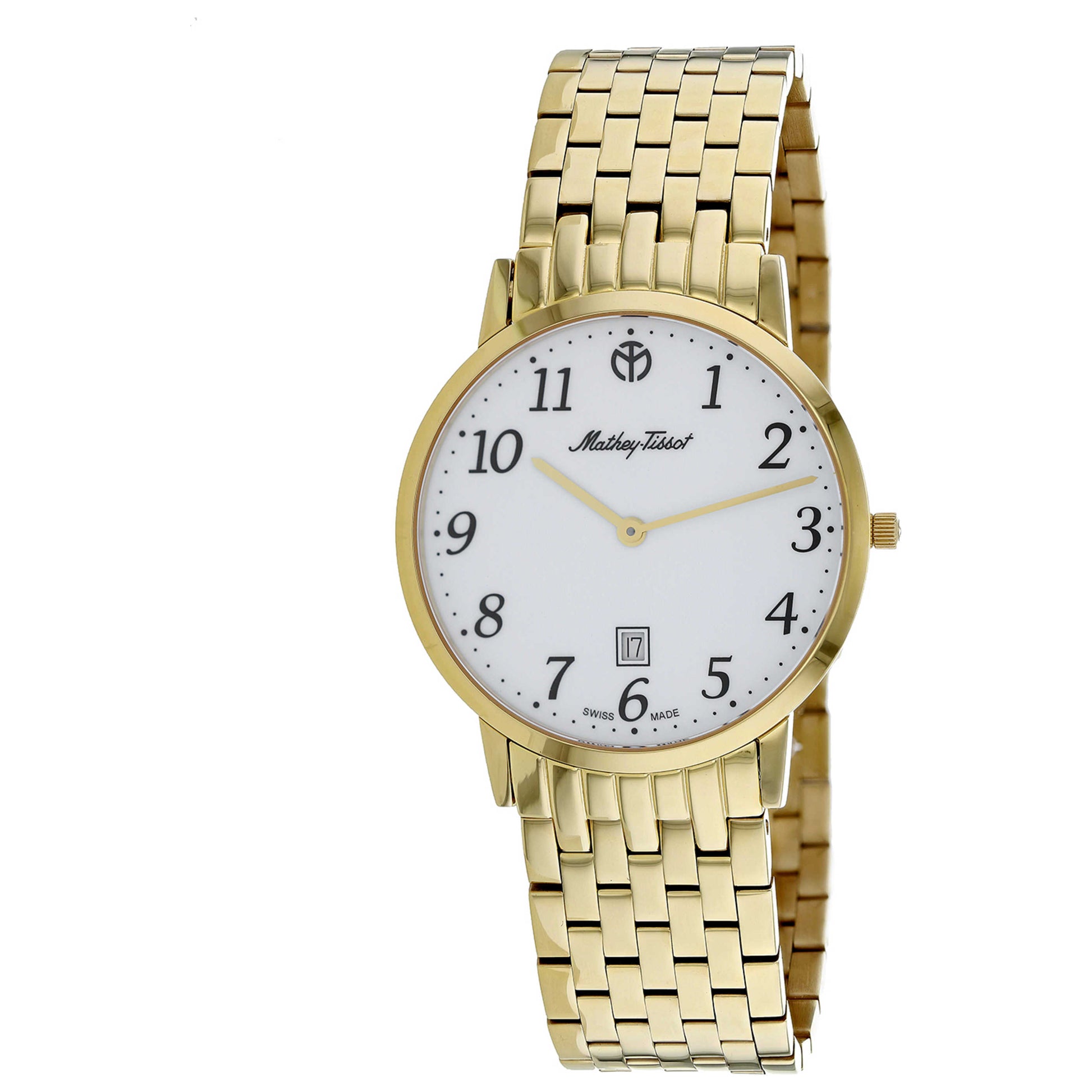 Front view of Mathey Tissot Classic Big Date Men's Quartz Watch H9315B6PG