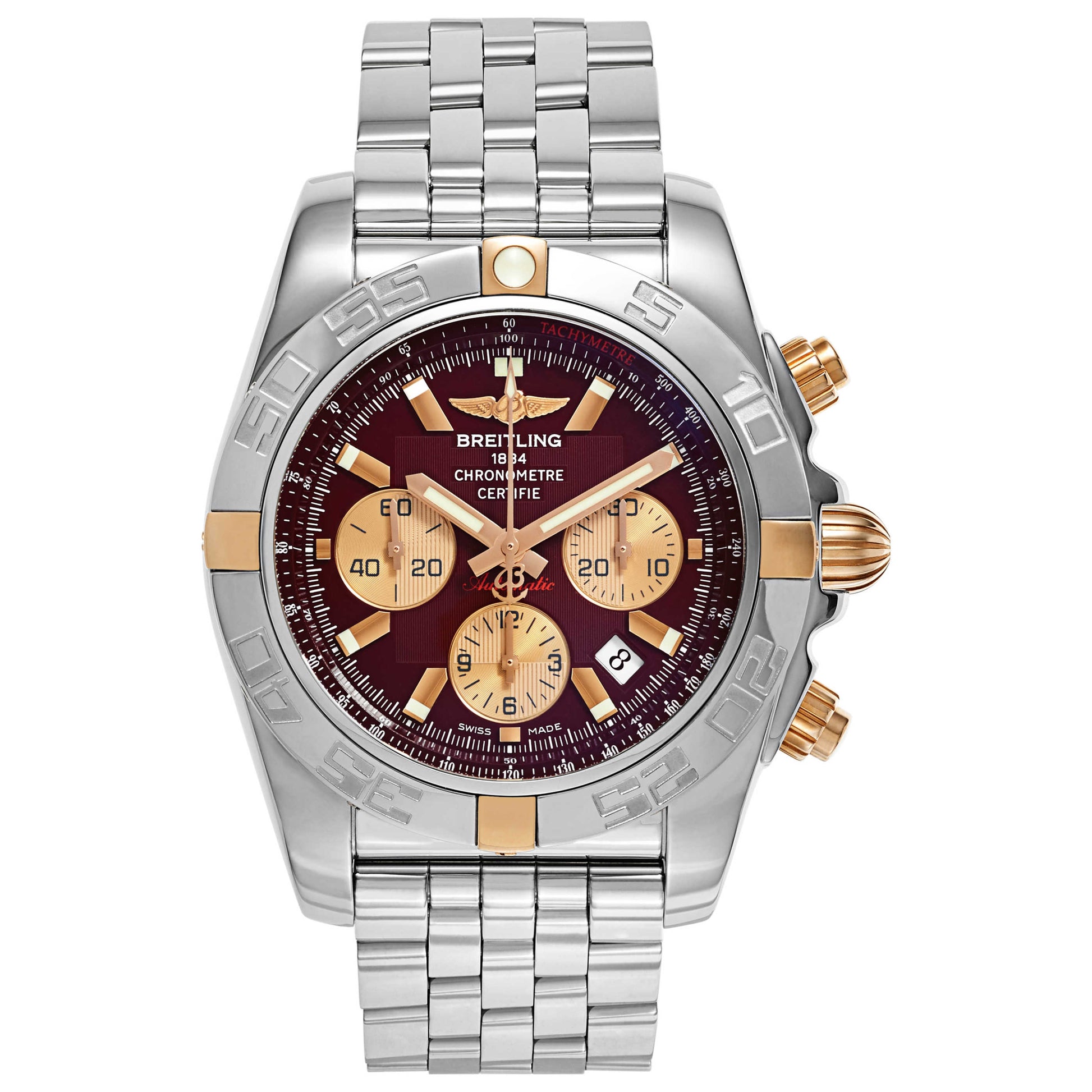 Front view of Breitling Chronomat Men's Automatic Watch IB011012-K524-375A