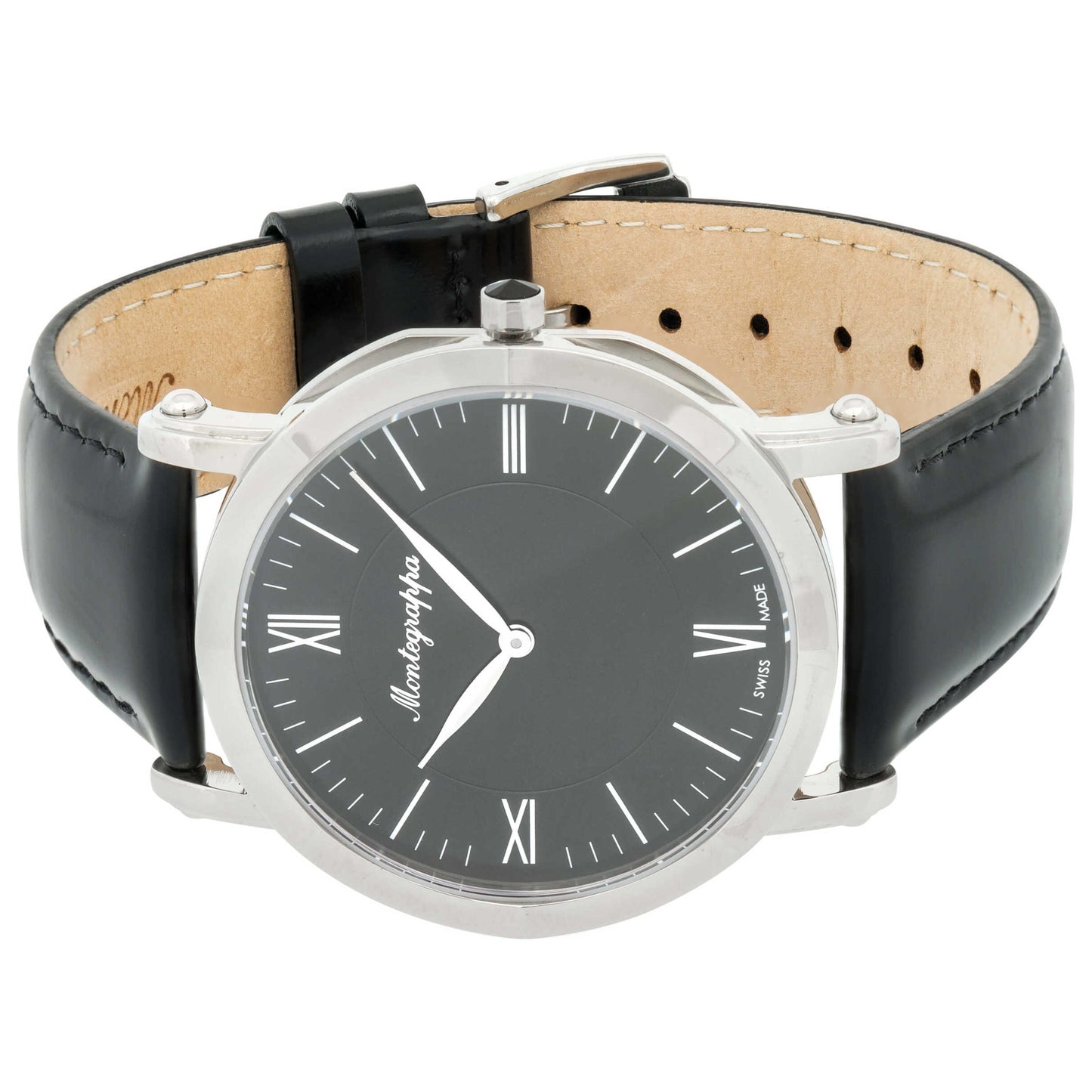 Back view of Montegrappa NeroUno Slim Men's Quartz Watch IDNMWAIC