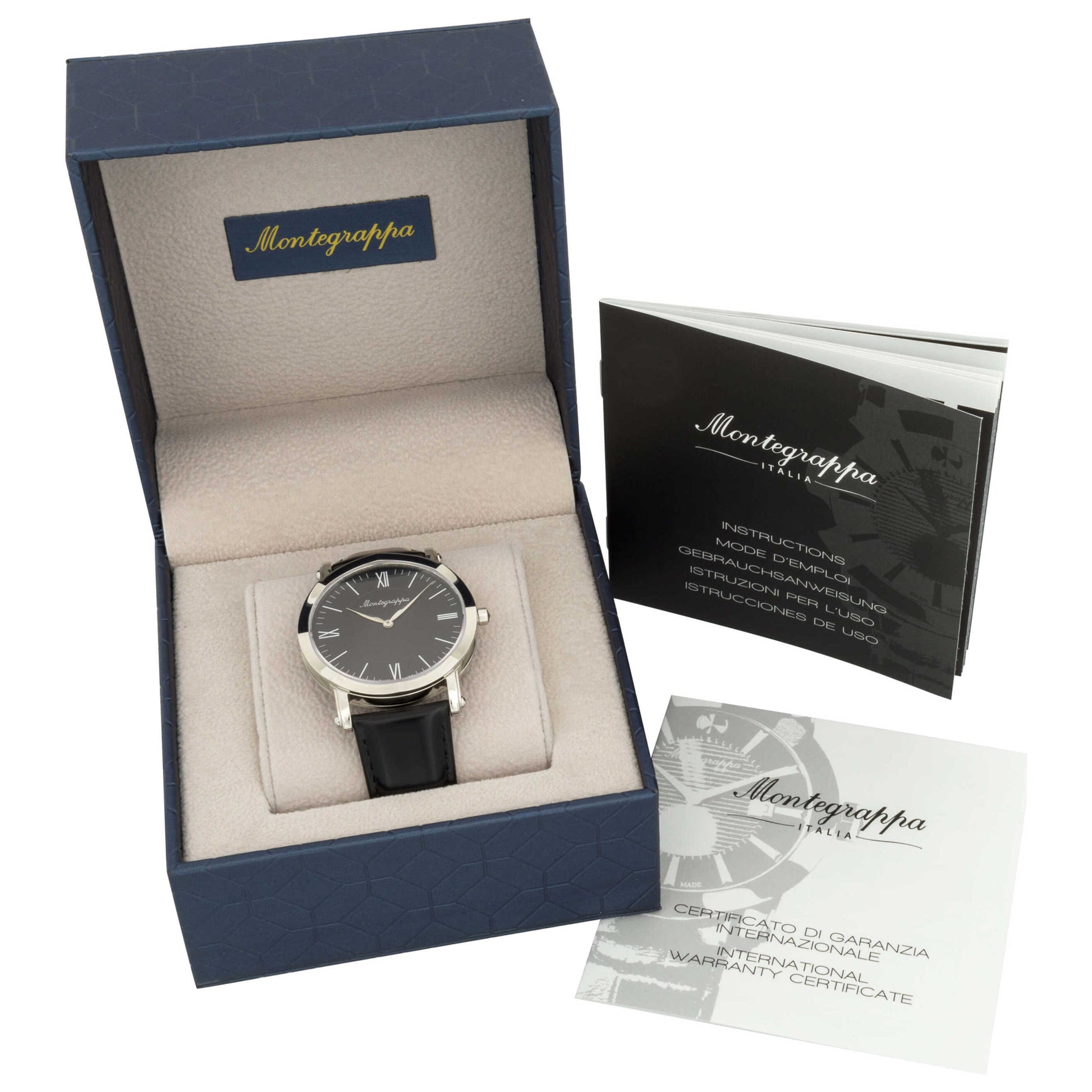 Left view of Montegrappa NeroUno Slim Men's Quartz Watch IDNMWAIC