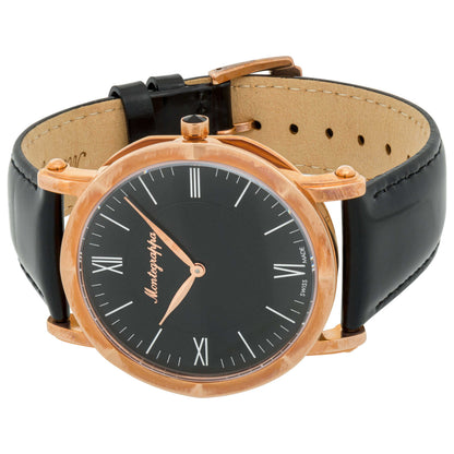 Back view of Montegrappa NeroUno Slim Men's Quartz Watch IDNMWARC