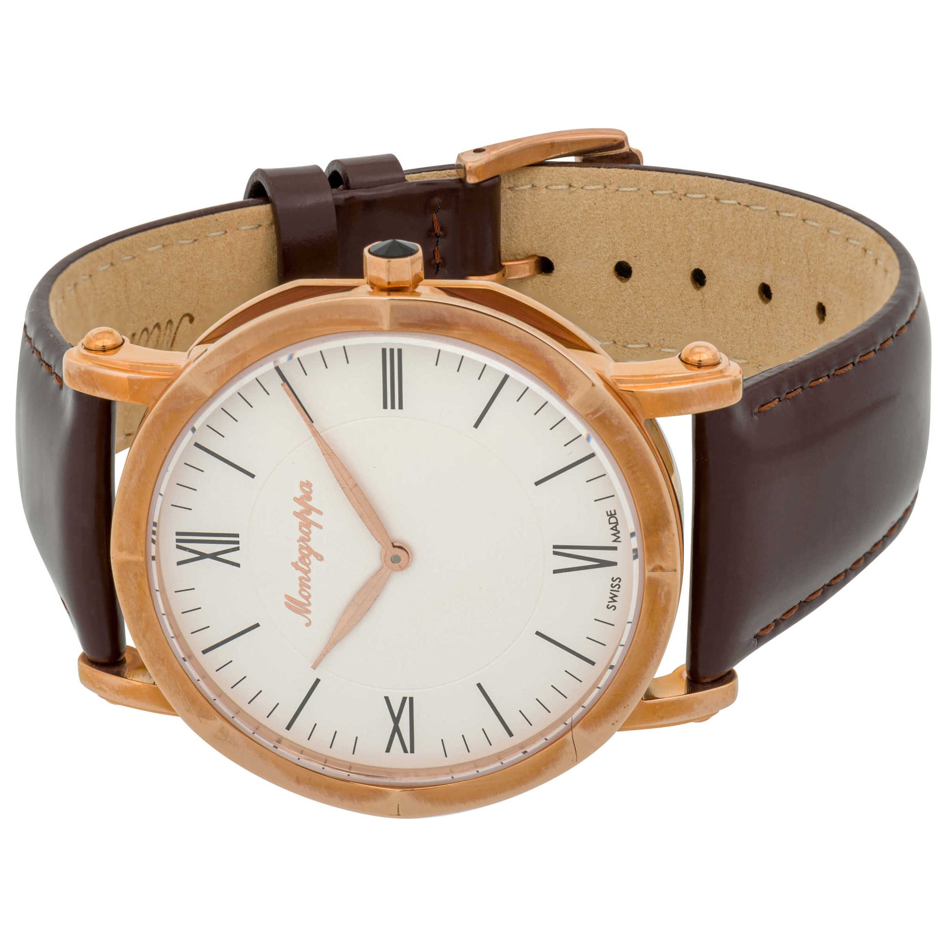 Back view of Montegrappa NeroUno Slim Men's Quartz Watch IDNMWARW