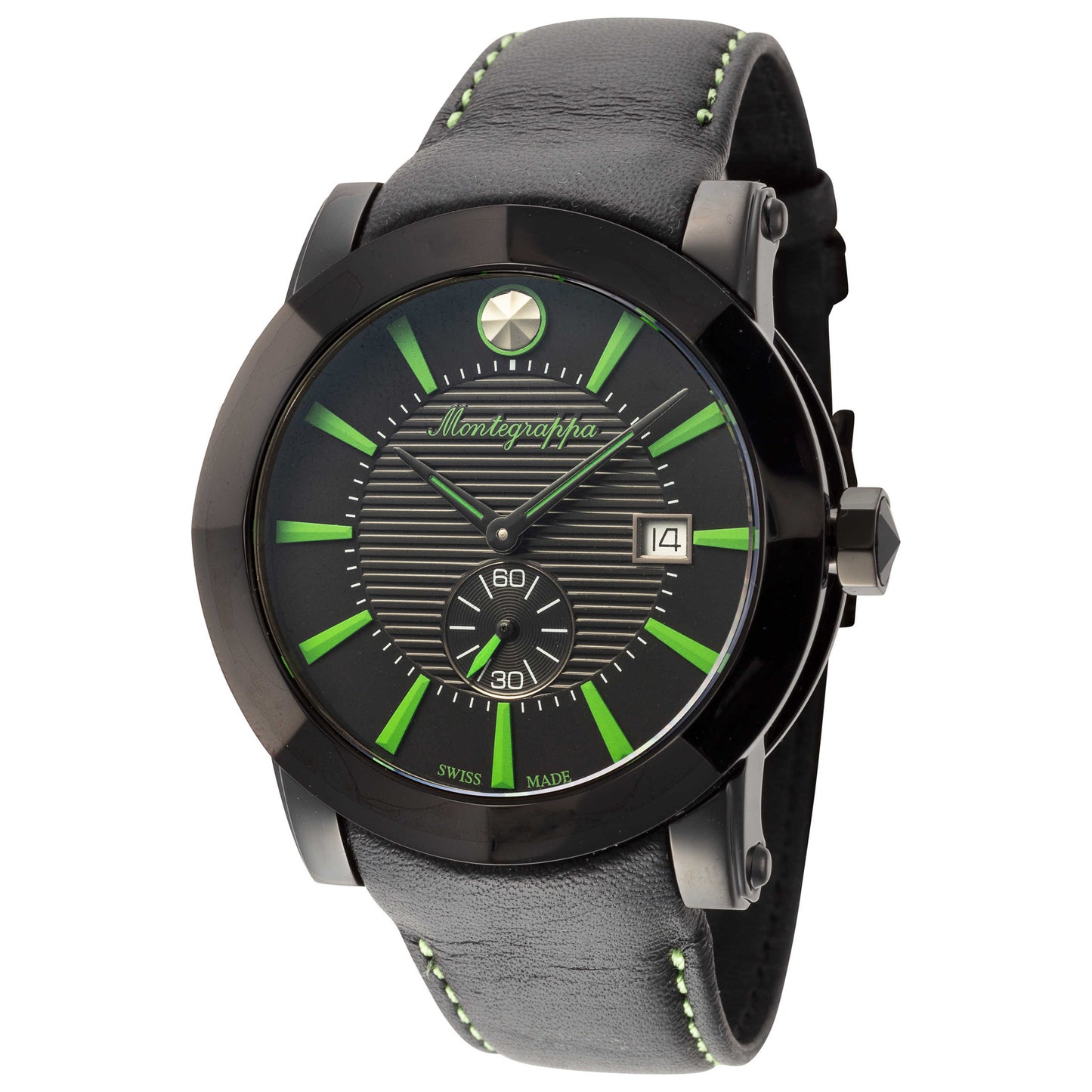 Front view of Montegrappa Nerouno Sport Tre Lancette Men's Quartz Watch IDNUWATG