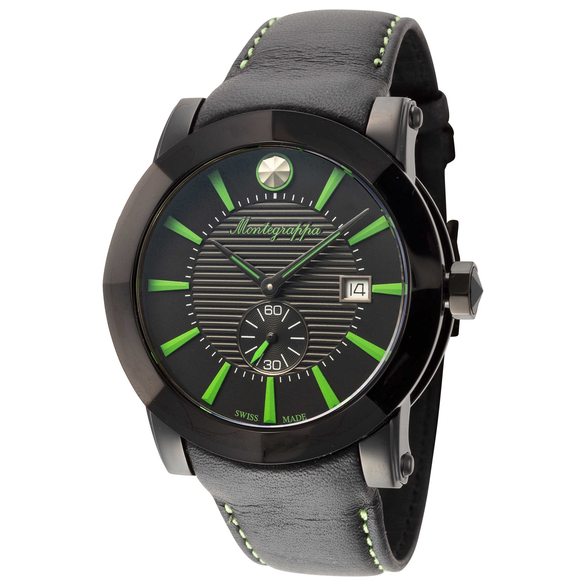 Front view of Montegrappa Nerouno Sport Tre Lancette Men's Quartz Watch IDNUWATG