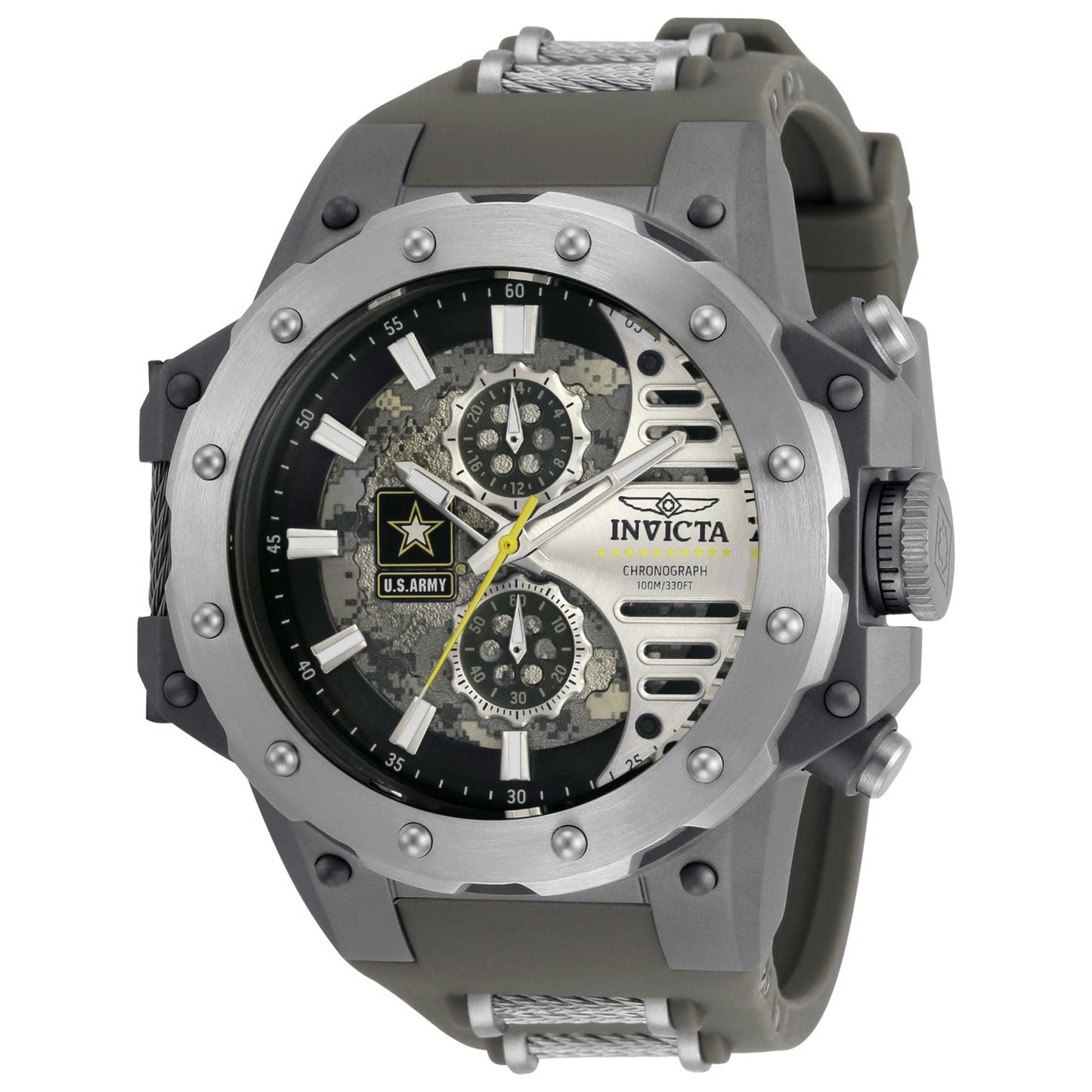 Front view of Invicta U S Army Men's Quartz Watch IN-32982