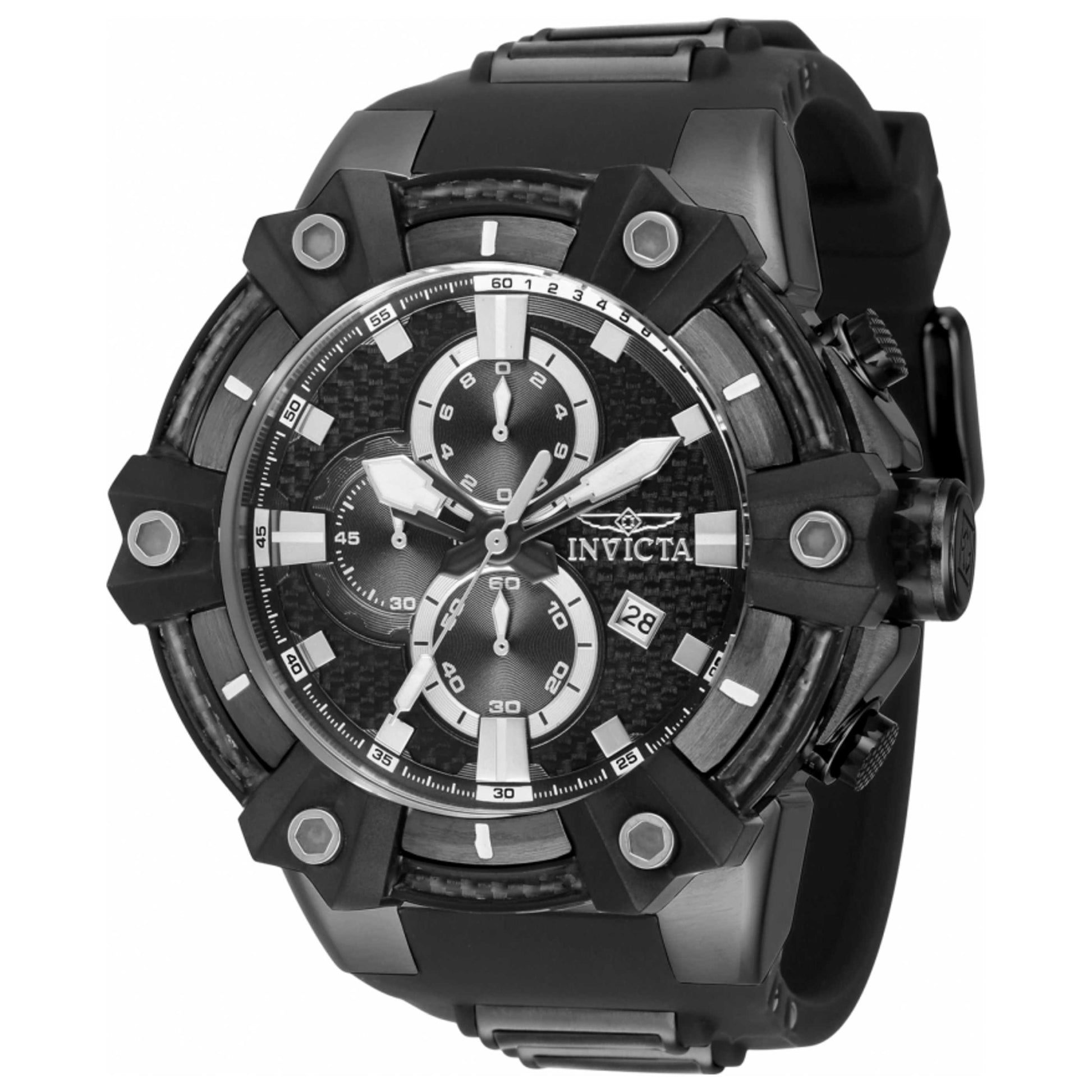 Front view of Invicta Carbon Hawk Men's Quartz Watch IN-37286