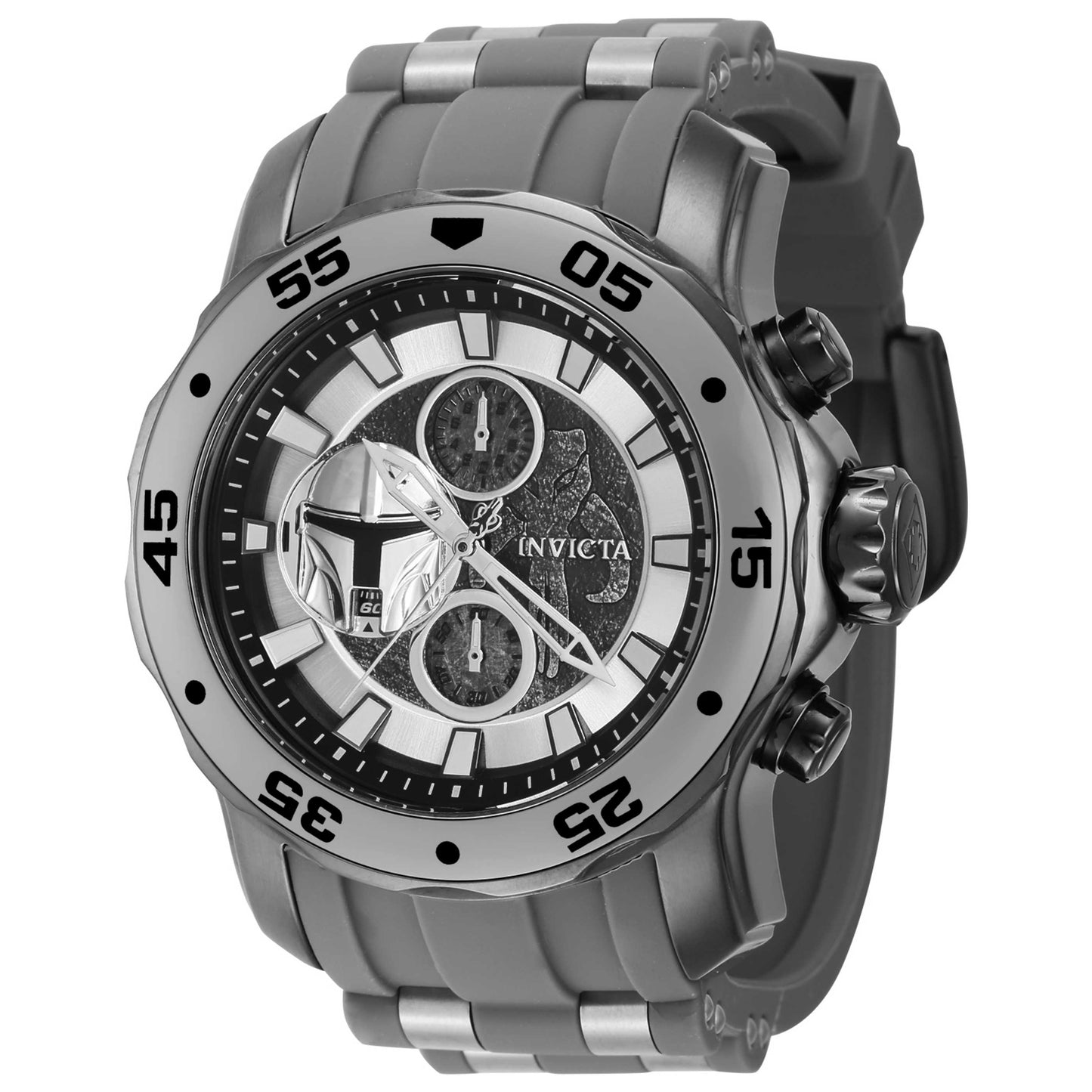 Front view of Invicta Star Wars Mandalorian Men's Quartz Watch IN-41602