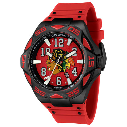 Front view of Invicta NHL Chicago Blackhawks Men's Automatic Watch IN-42262