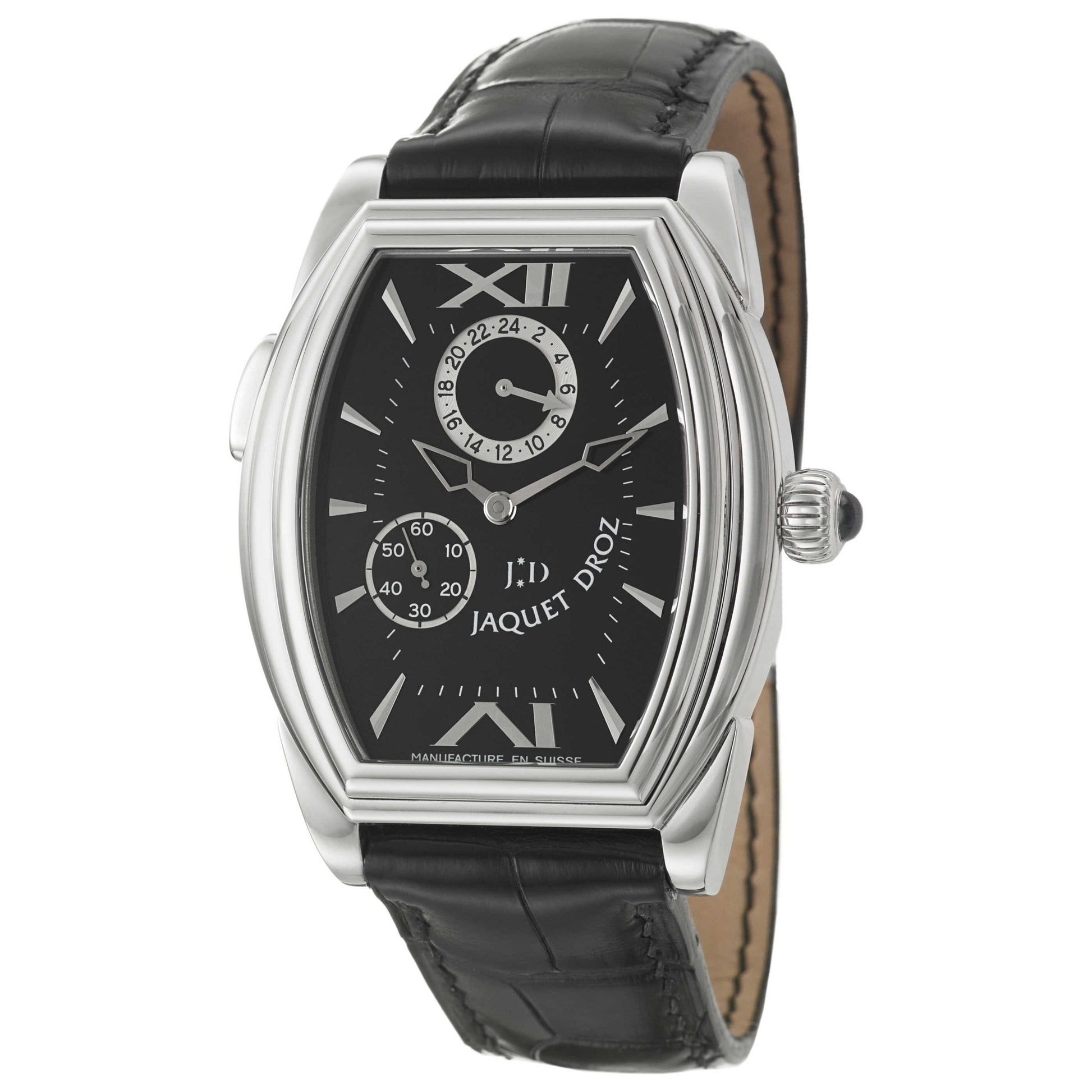 Front view of Jaquet Droz Tonneau Time Zone Men's Manual-Wind Watch J001130101