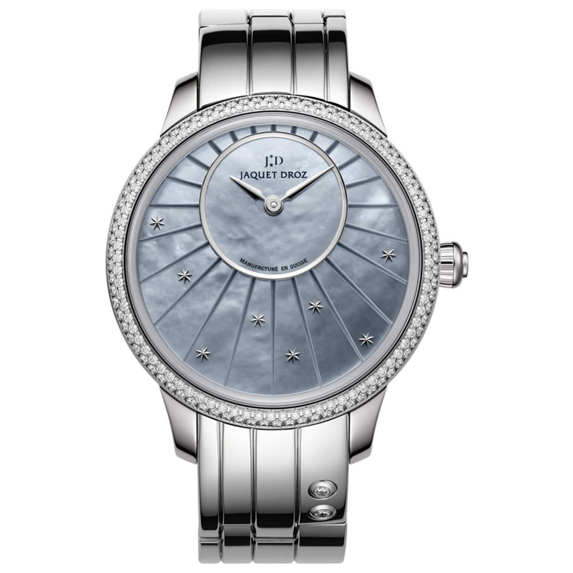 Front view of Jaquet Droz Petite Heure Women's Automatic Watch J005000170