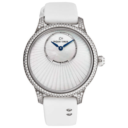 Front view of Jaquet Droz Petite Heure Women's Automatic Watch J005004570