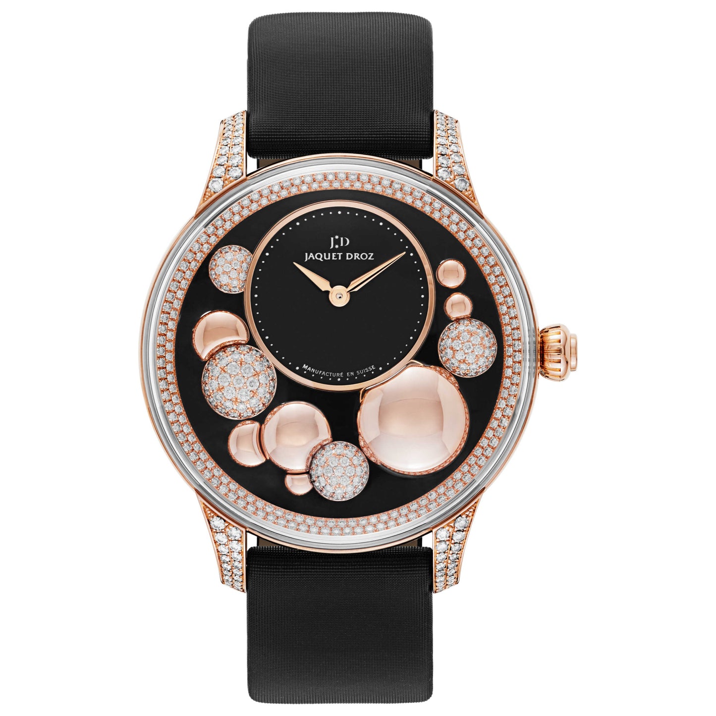 Front view of Jaquet Droz Petite Heure Minute Women's Automatic Watch J005023531