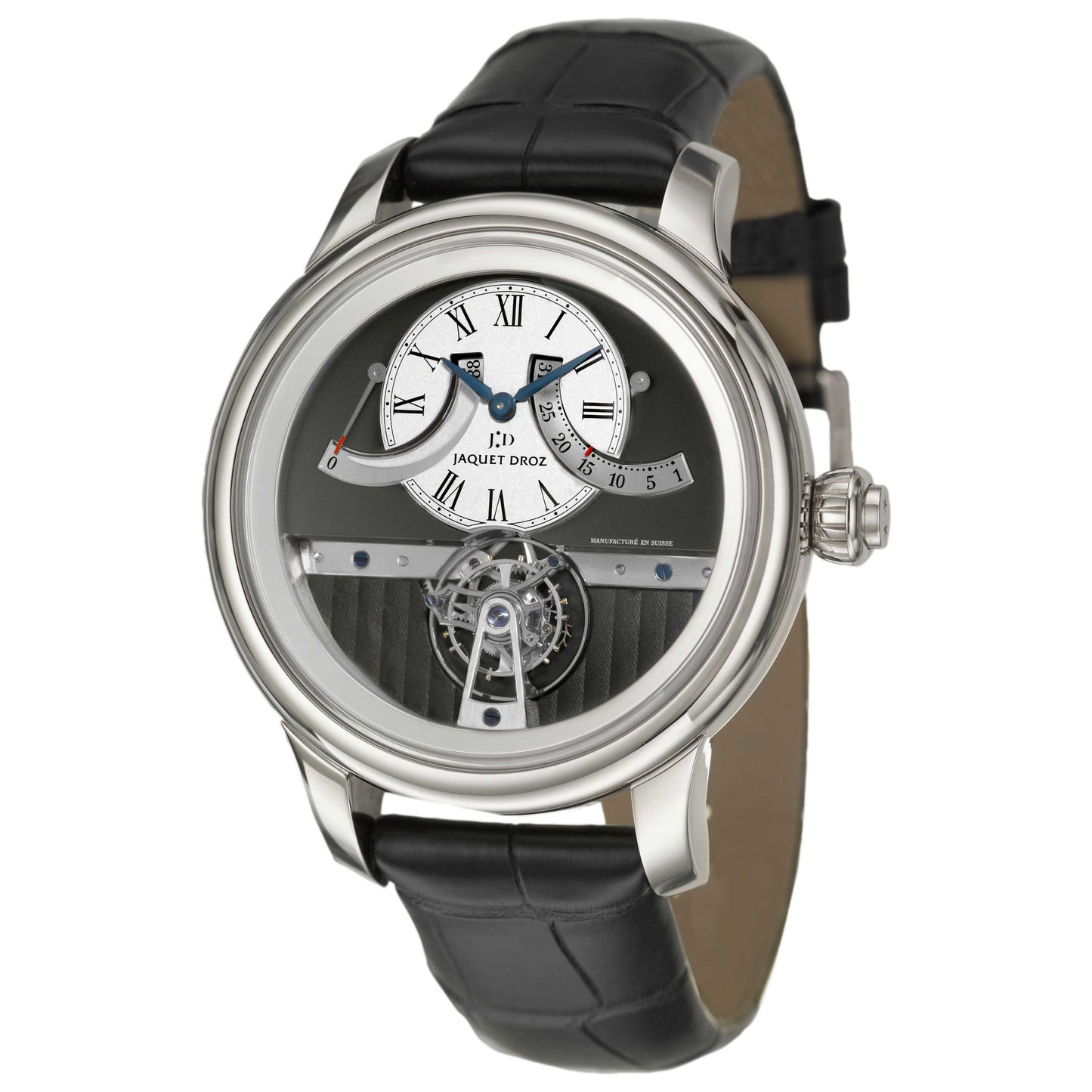 Front view of Jaquet Droz Complication La Chaux-De-Fonds Men's Manual-Wind Watch J028034201