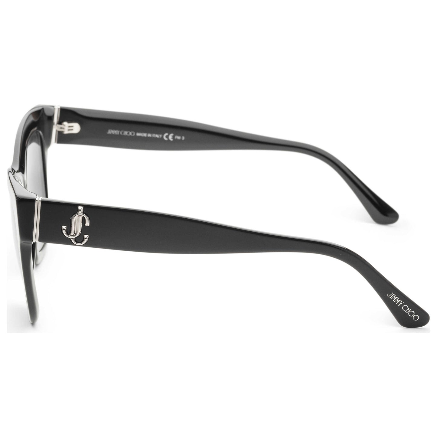 Left view of Jimmy Choo Fashion Women's Sunglasses JAN-S-MS-1-3-52-BLACK-AILVER