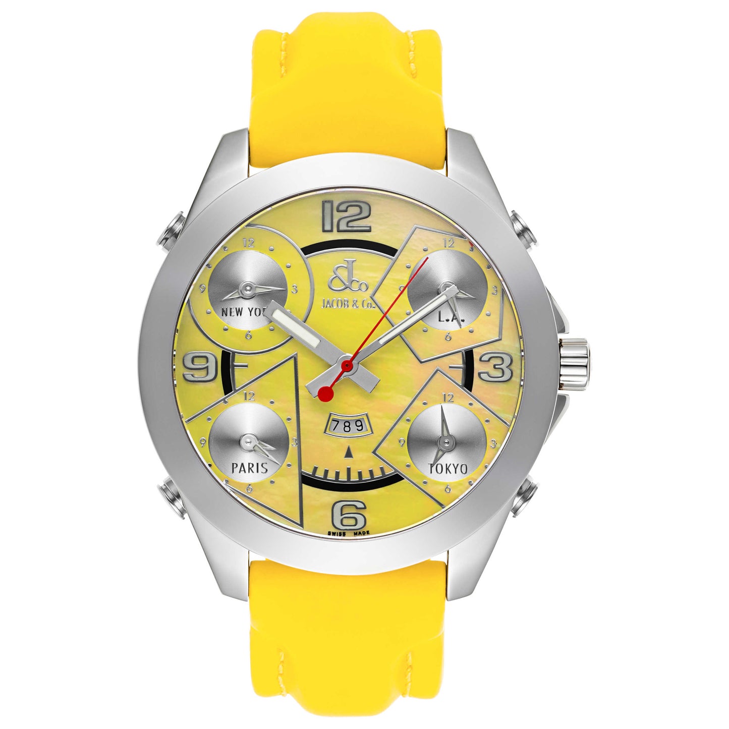 Front view of Jacob & Co. Five Time Zone Men's Swiss Quartz (Battery-Powered) Watch JC-21