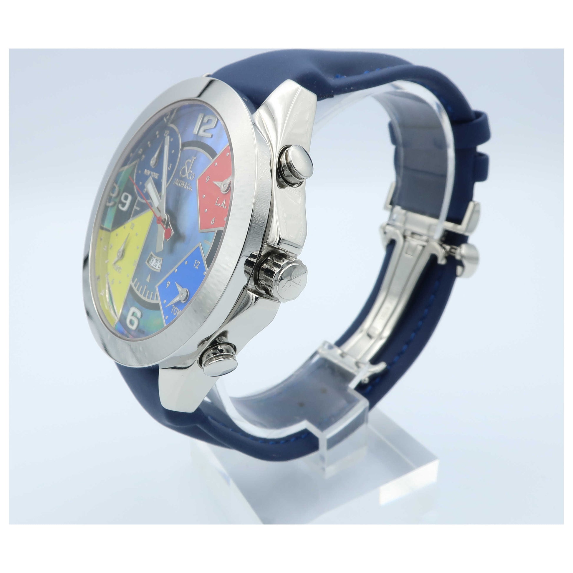 Jacob & Co. Five Time Zone Men's Swiss Quartz (Battery-Powered) Watch JC-8-SD2 - Image #4