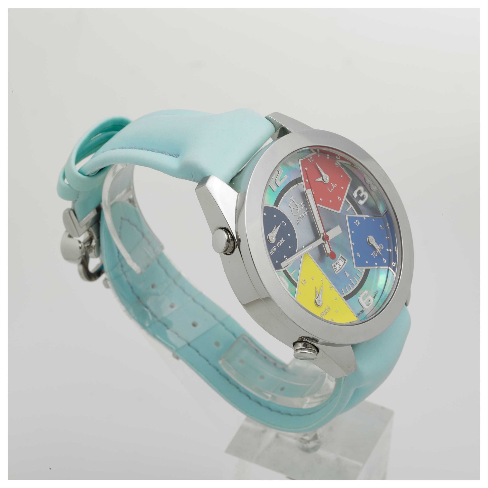 Jacob & Co. Five Time Zone Men's Swiss Quartz (Battery-Powered) Watch JC-8-SDV3 - Image #3