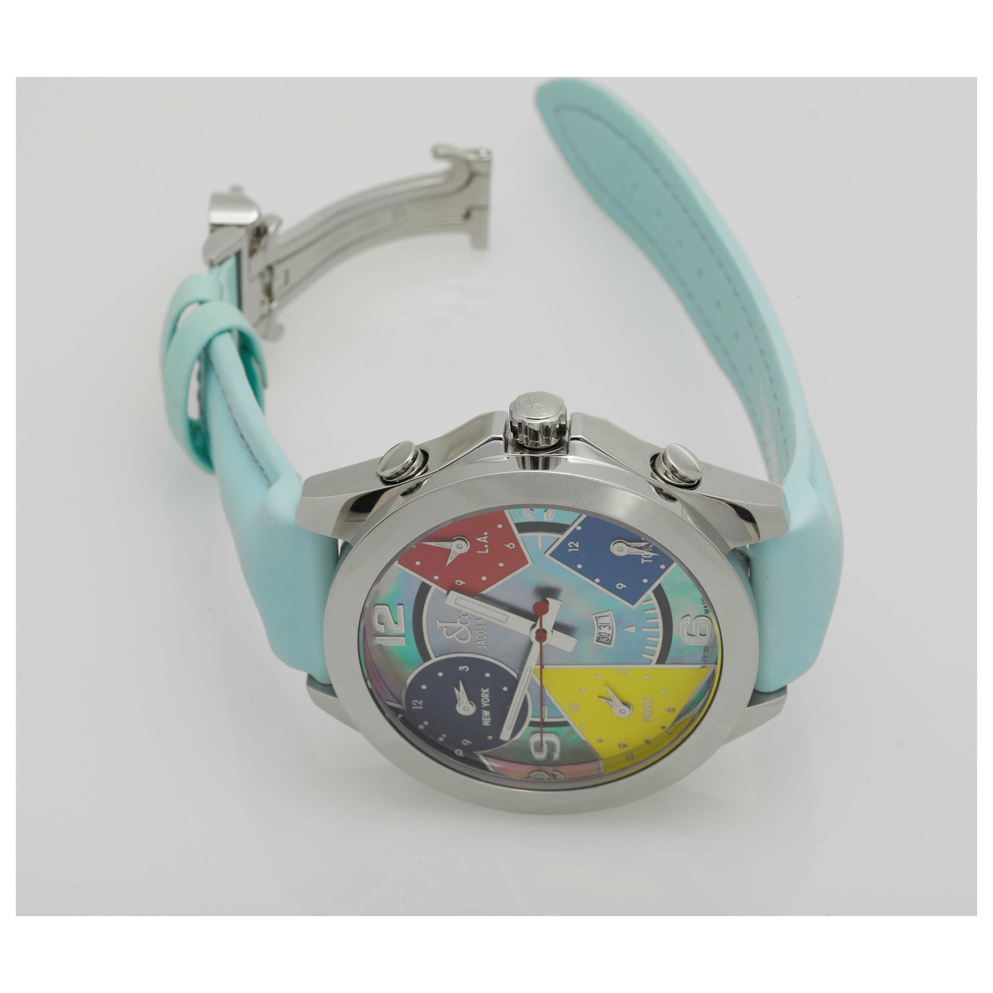 Jacob & Co. Five Time Zone Men's Swiss Quartz (Battery-Powered) Watch JC-8-SDV3 - Image #8