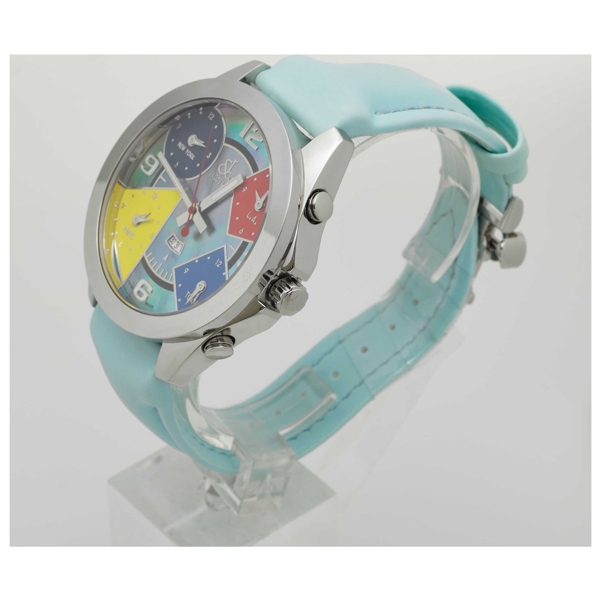 Jacob & Co. Five Time Zone Men's Swiss Quartz (Battery-Powered) Watch JC-8-SDV3 - Image #4