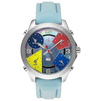 Front view of Jacob & Co. Five Time Zone Men's Swiss Quartz (Battery-Powered) Watch JC-8