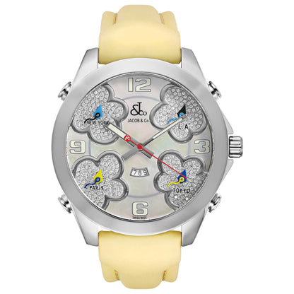 Front view of Jacob & Co. Five Time Zone Women's Swiss Quartz (Battery-Powered) Watch JC-ATH12