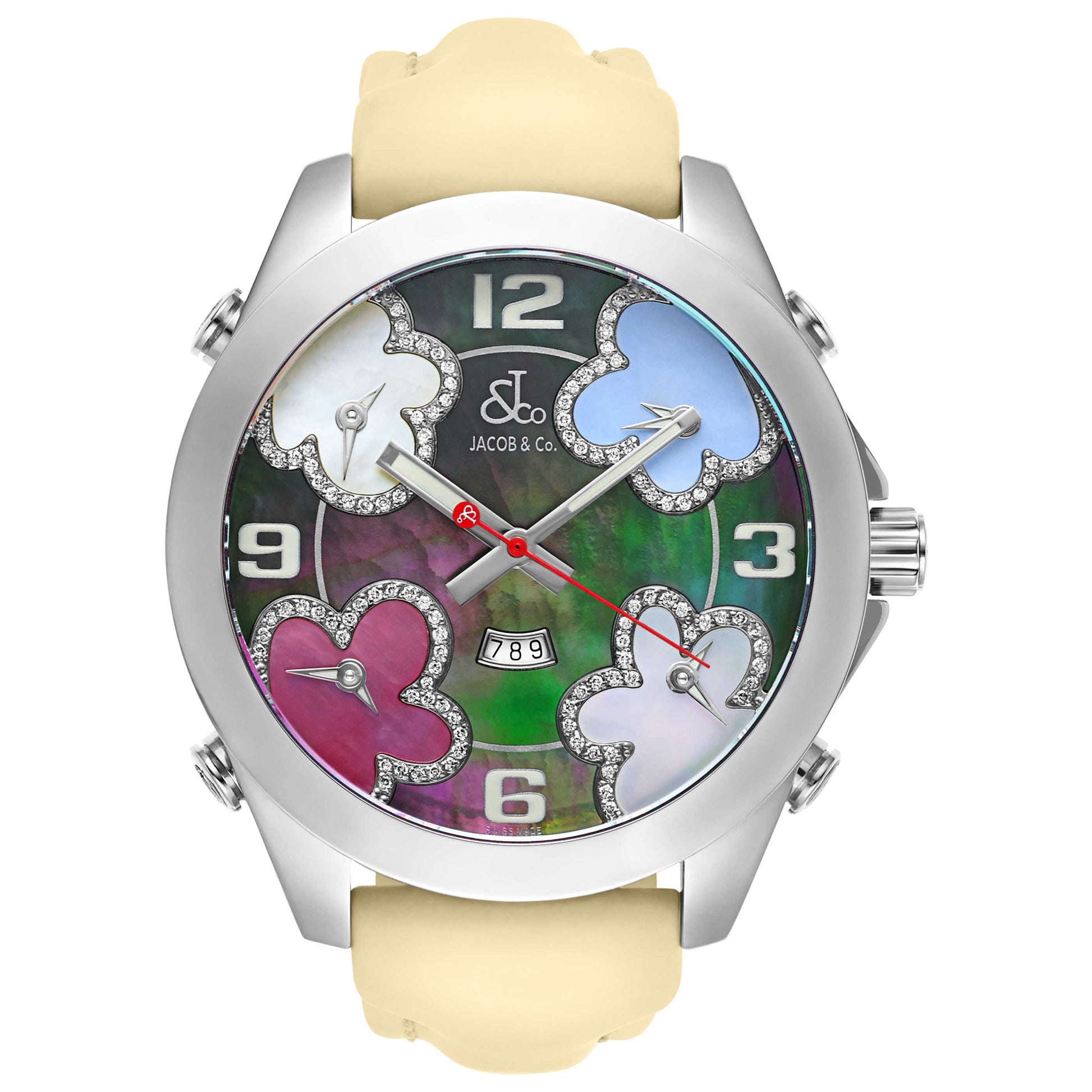 Front view of Jacob & Co. Five Time Zone Unisex Swiss Quartz (Battery-Powered) Watch JC-ATH9
